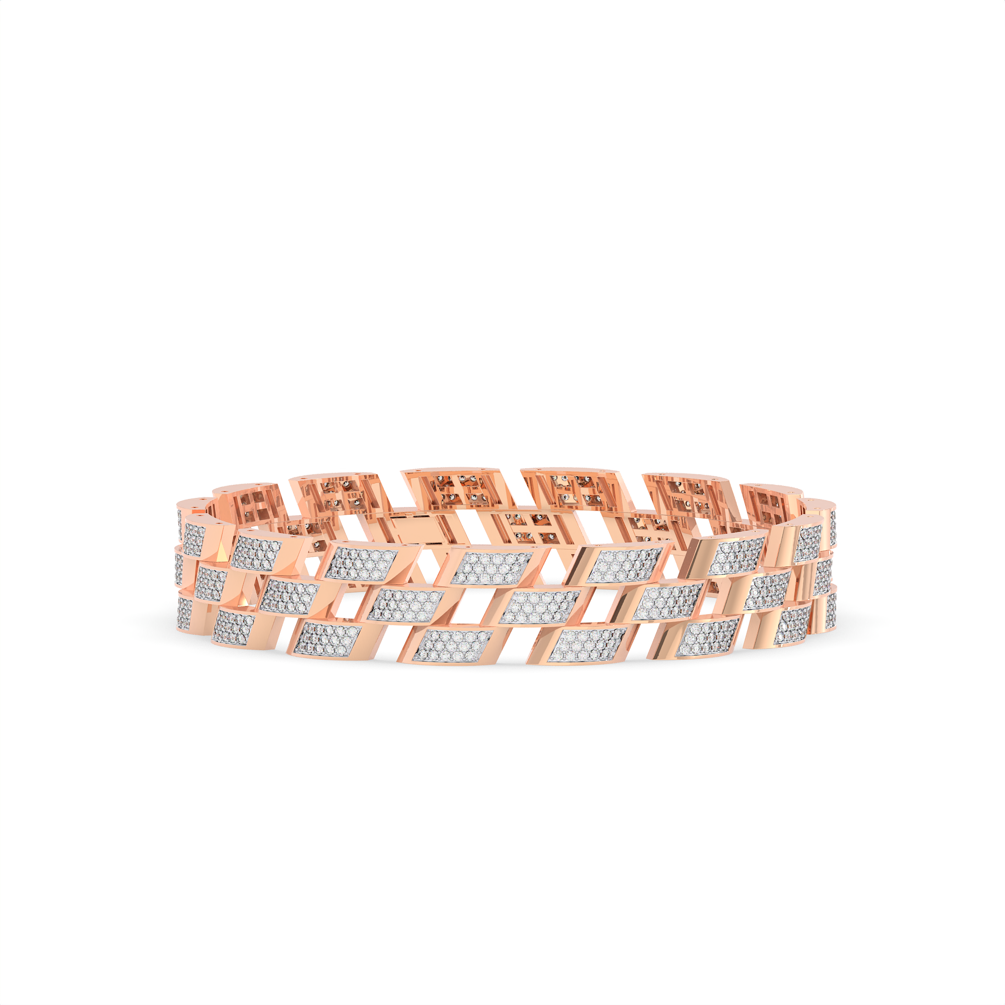 18KT Gold Plated Nova Brick Pave Bracelet