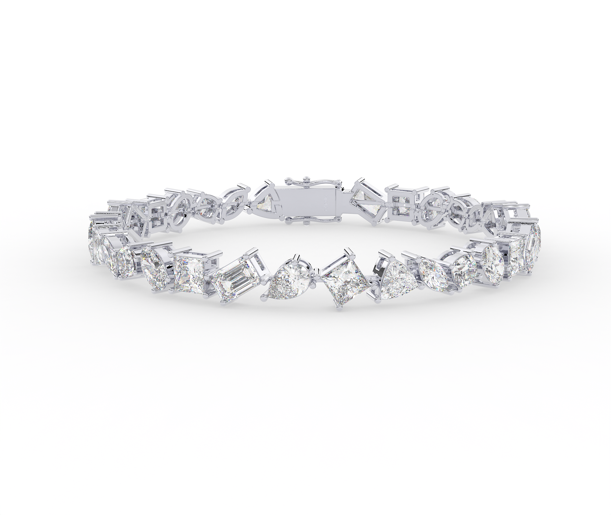 925 Silver multi-cut moissanite diamond tennis bracelet