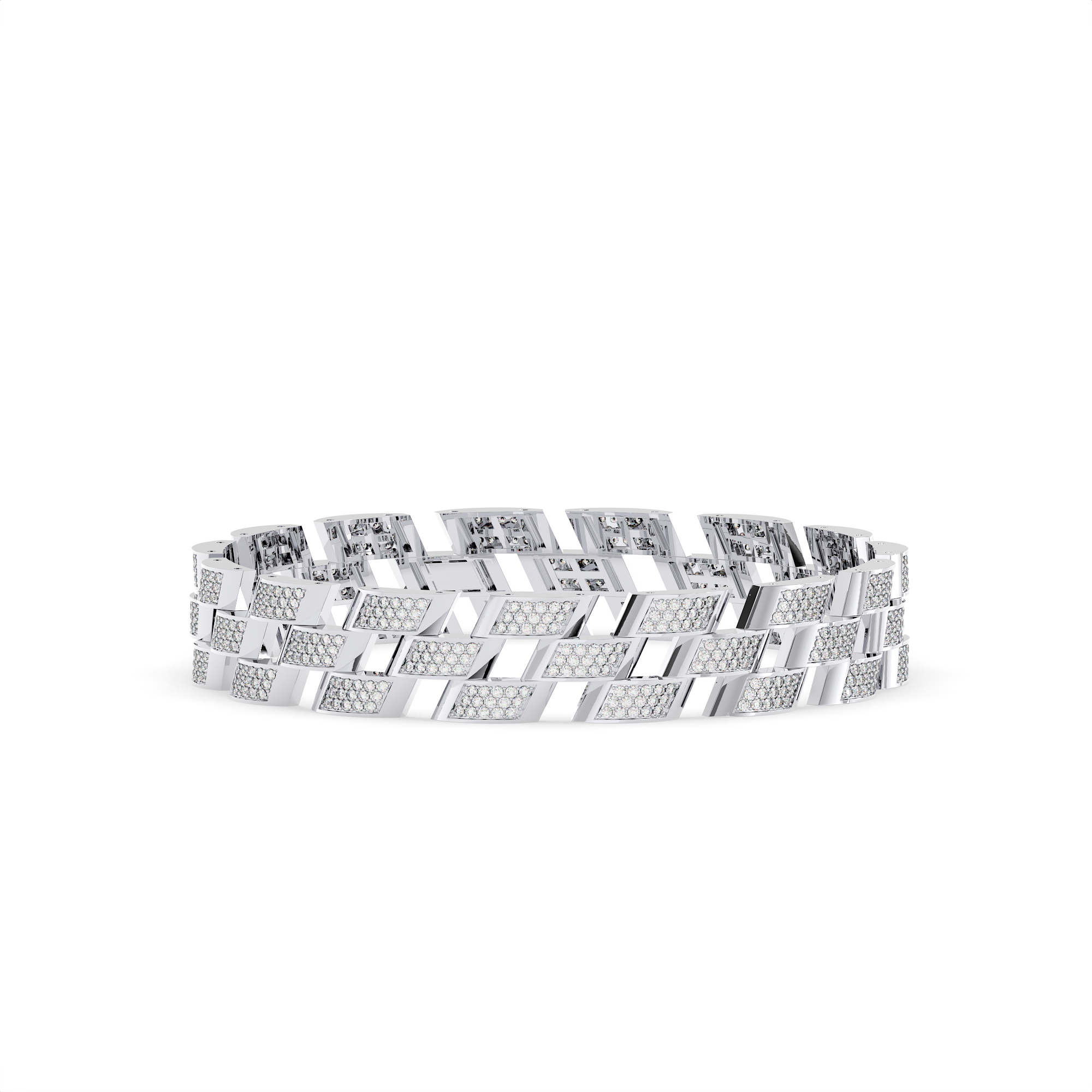 18KT Gold Plated Nova Brick Pave Bracelet