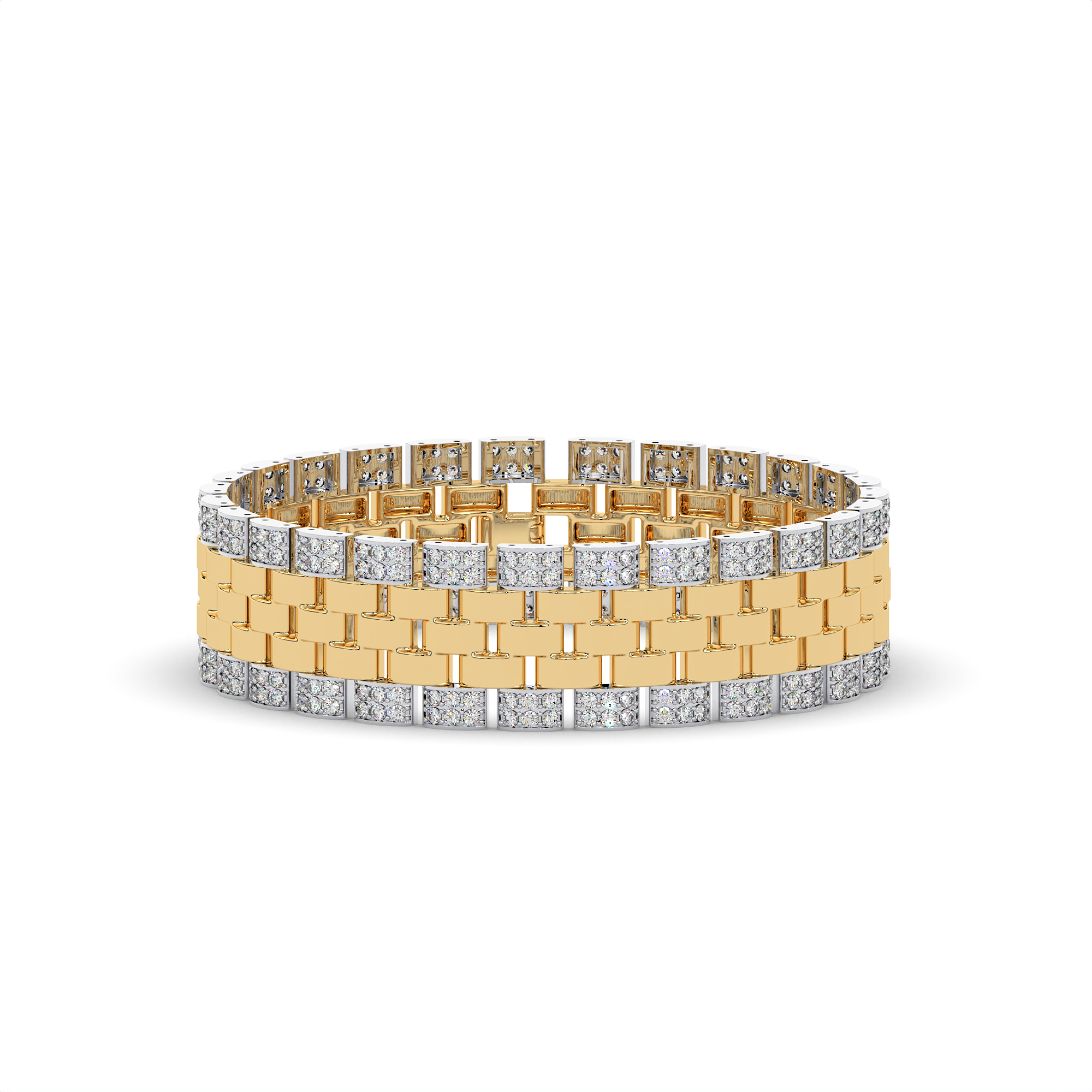18KT Gold Plated Moissanite Bracelet for Men