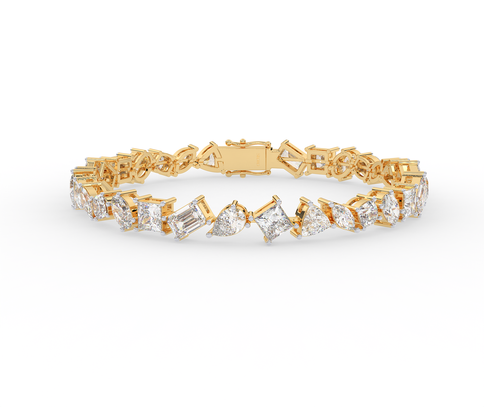 925 Silver multi-cut moissanite diamond tennis bracelet