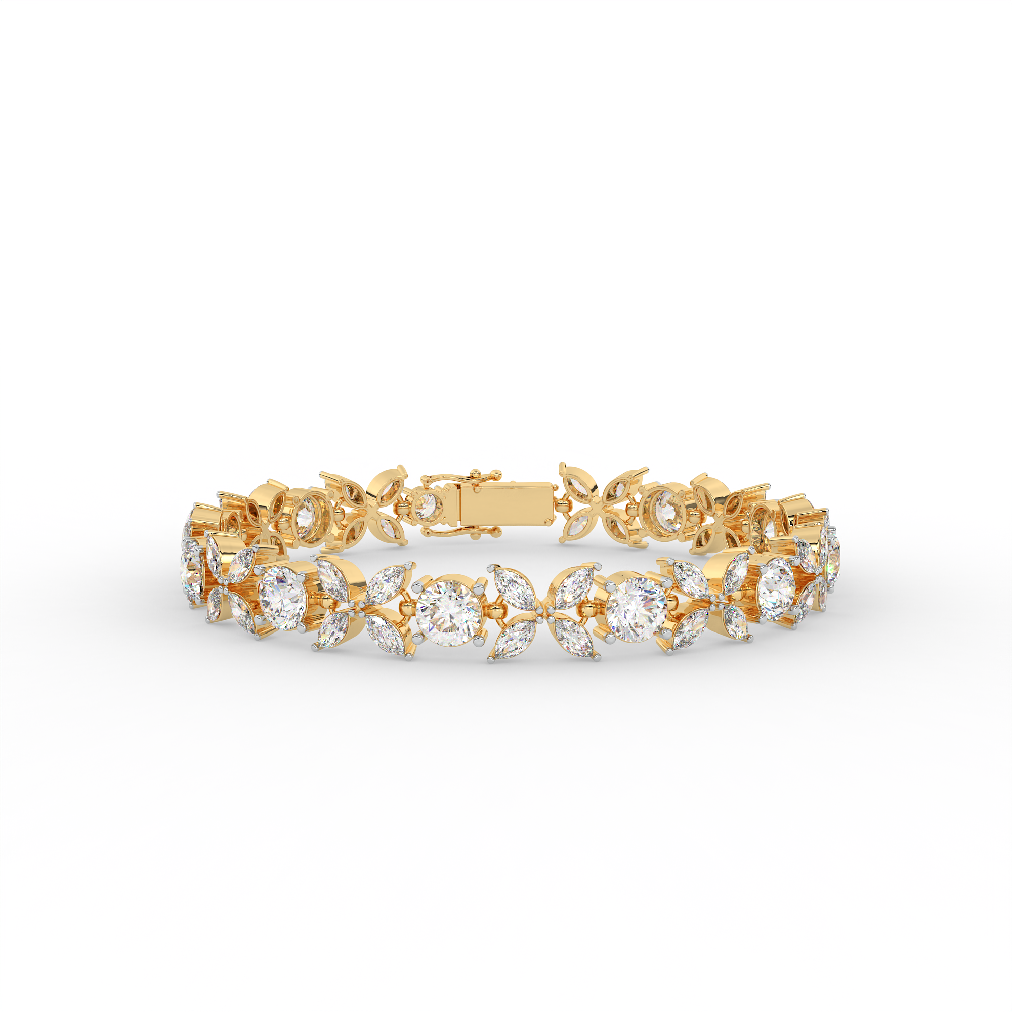 Marquise & Round Cut Diamond Bracelet