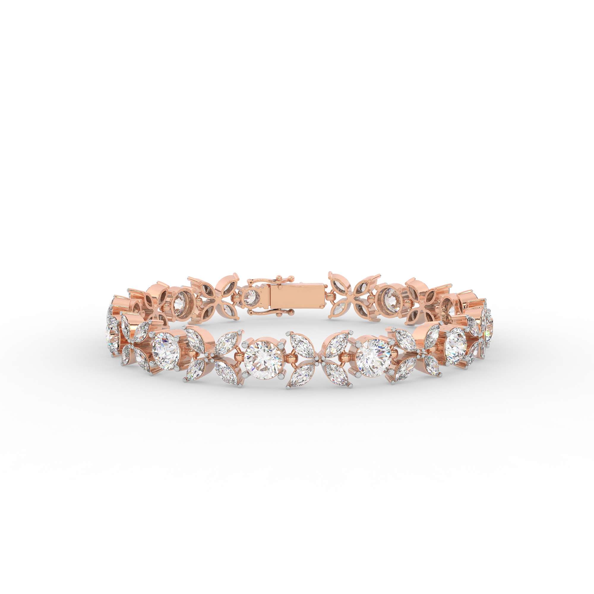 Marquise & Round Cut Diamond Bracelet