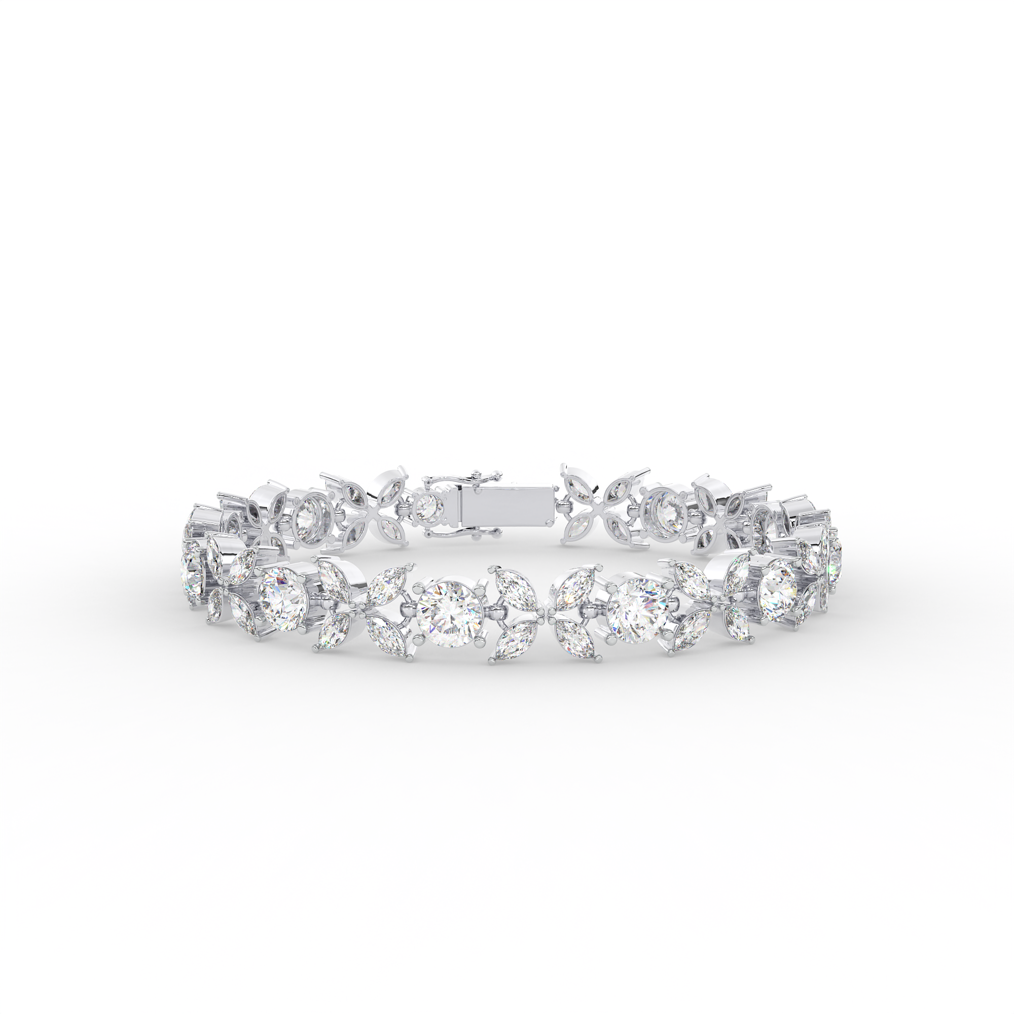 Marquise & Round Cut Diamond Bracelet