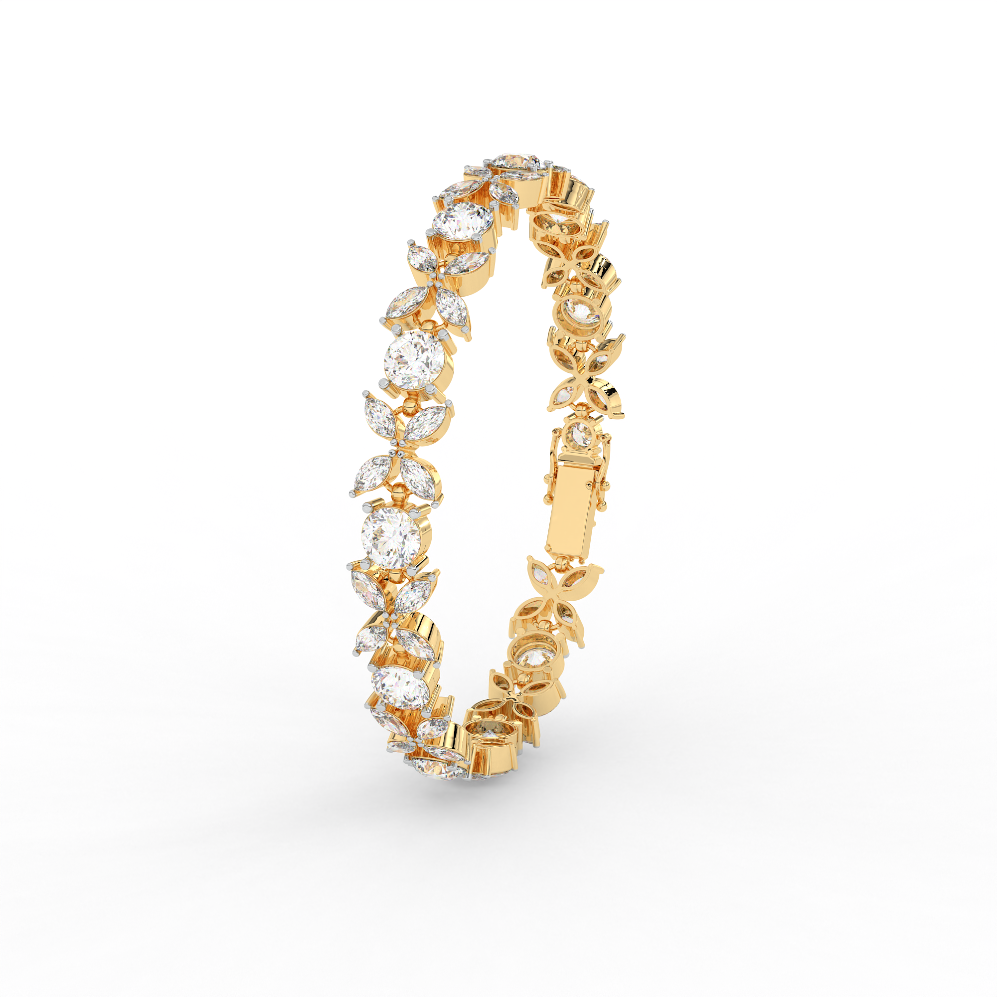 Marquise & Round Cut Diamond Bracelet