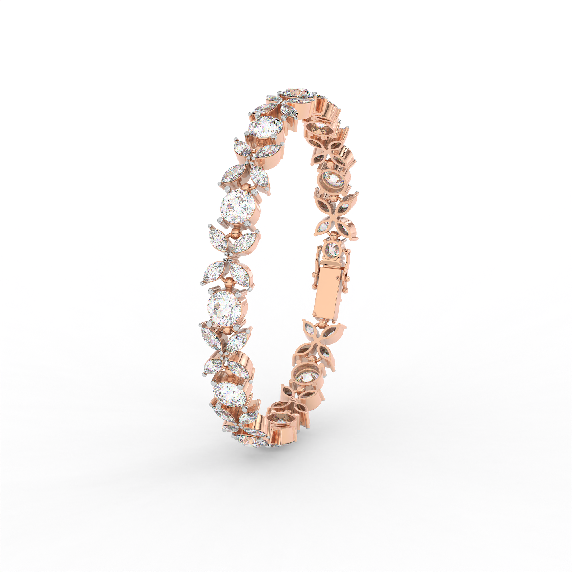 Marquise & Round Cut Diamond Bracelet