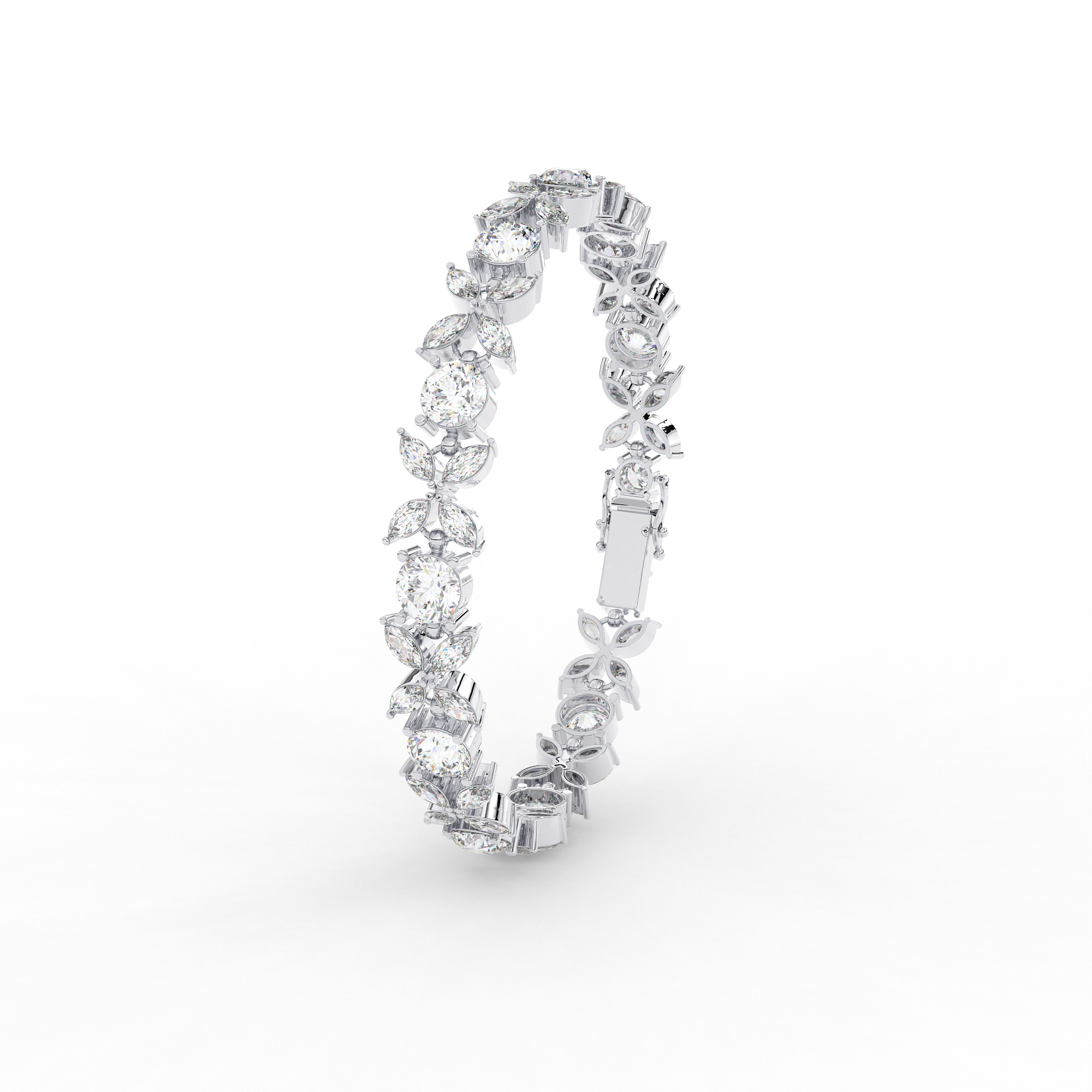 Marquise & Round Cut Diamond Bracelet