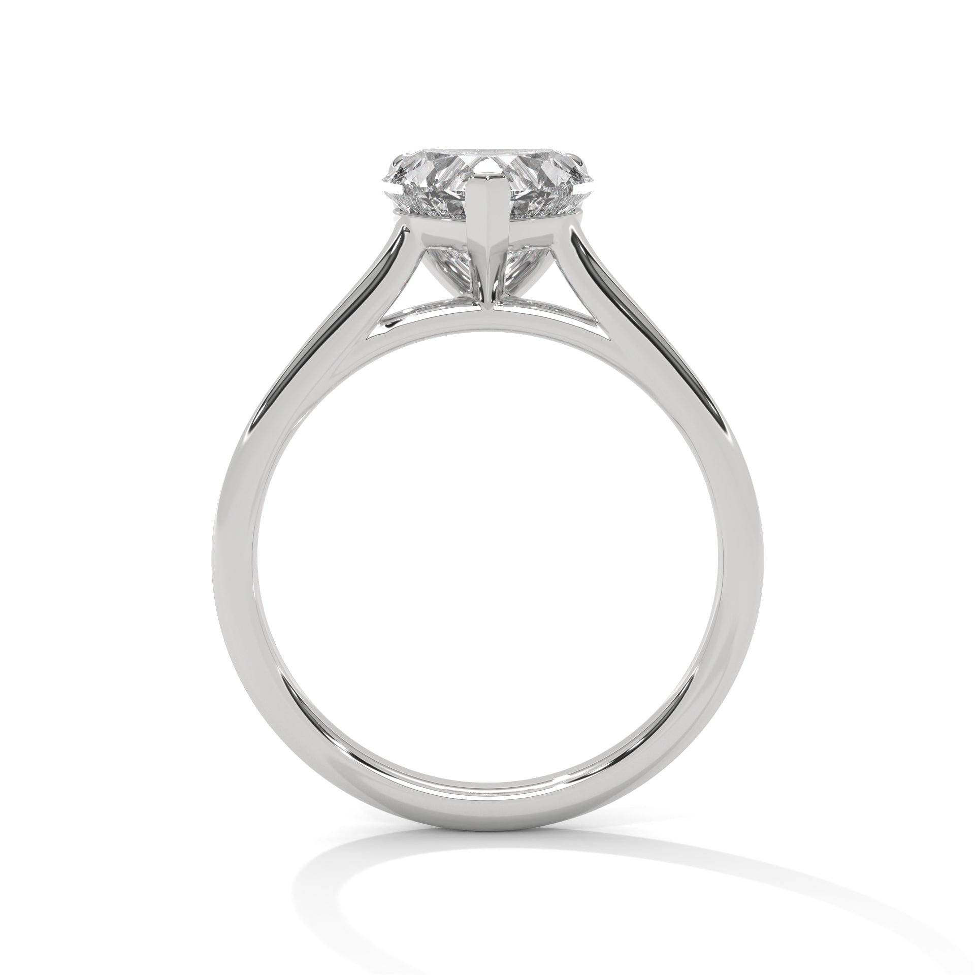 Gold 1 Ct Heart Shape Solitaire Diamond Ring For Women