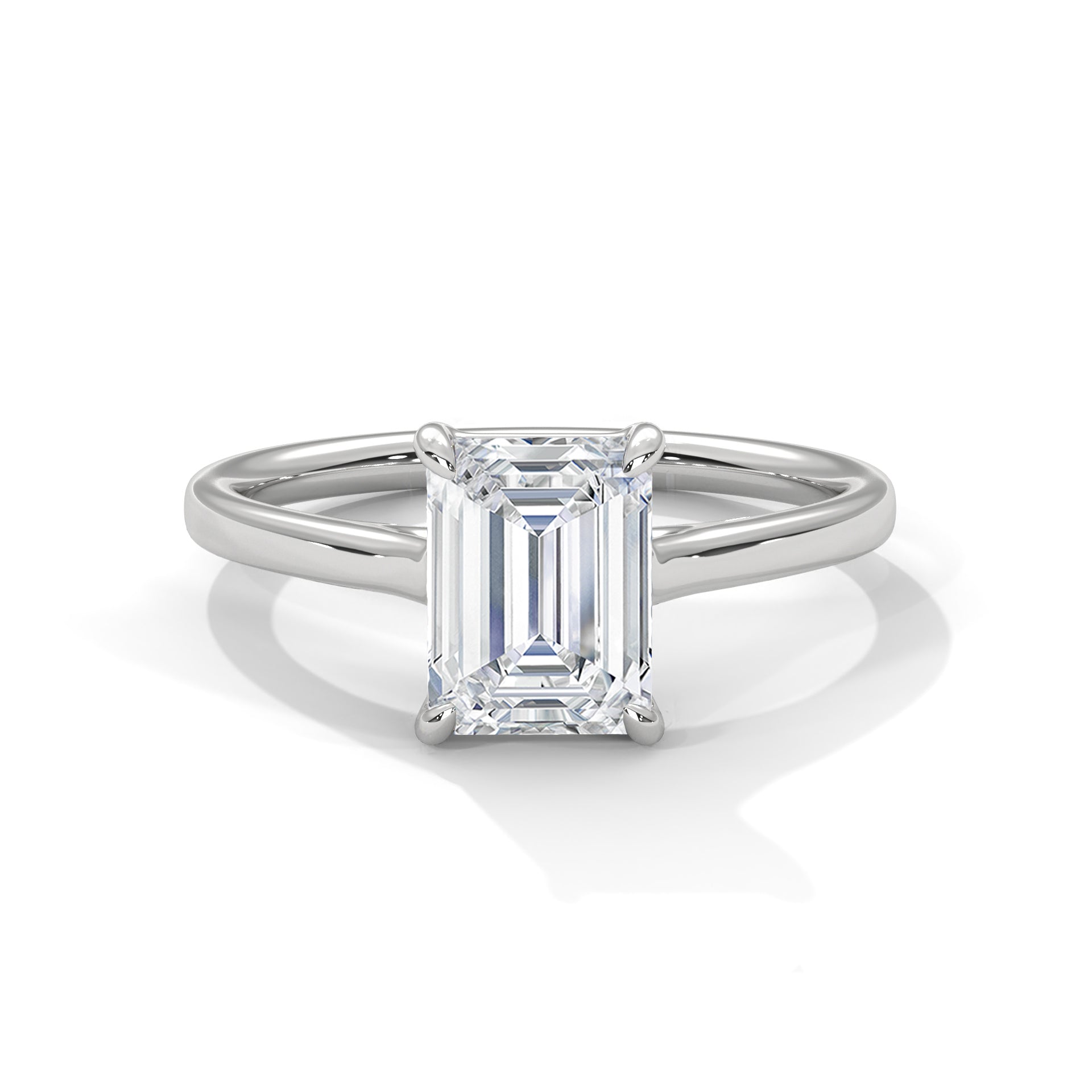 18KT Gold Plated 2 Carat Emerald Cut Solitaire Ring