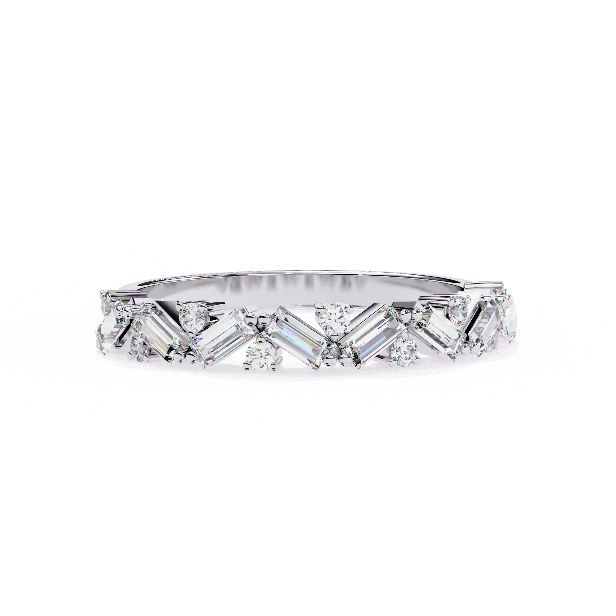 18KT Gold Plated 0.50 carat Round & bugget Cut Twinelle Pavé Ring