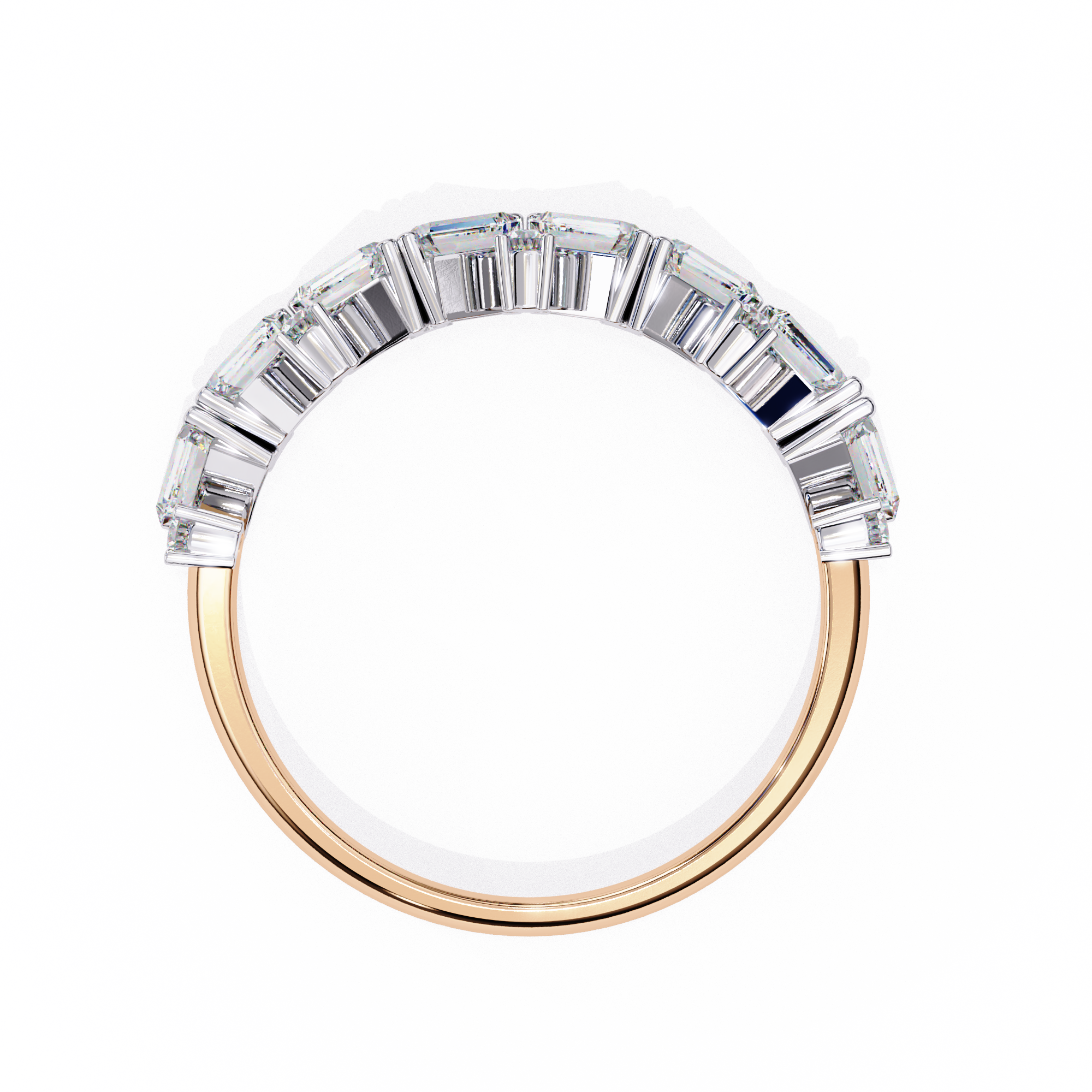 18KT Gold Plated 0.50 carat Round & bugget Cut Twinelle Pavé Ring