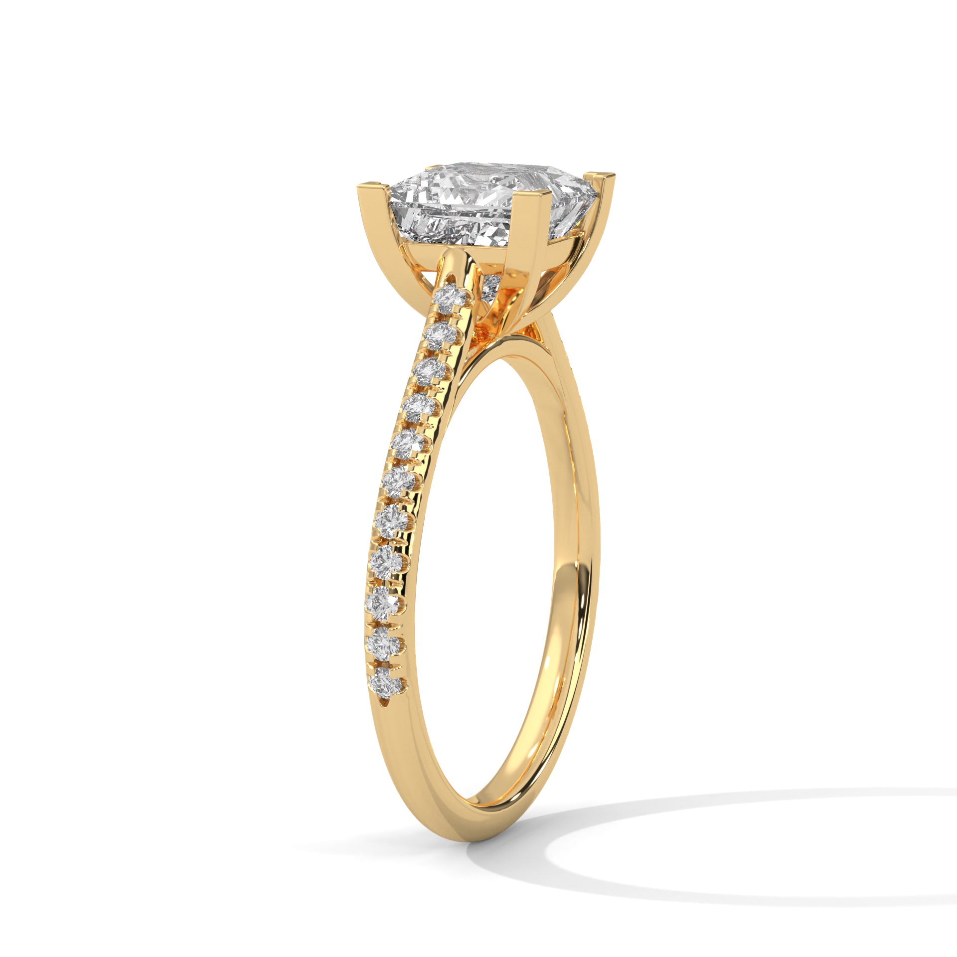 Silver 1.22 Ct Princess Cut Solitaire Diamond Ring For Women