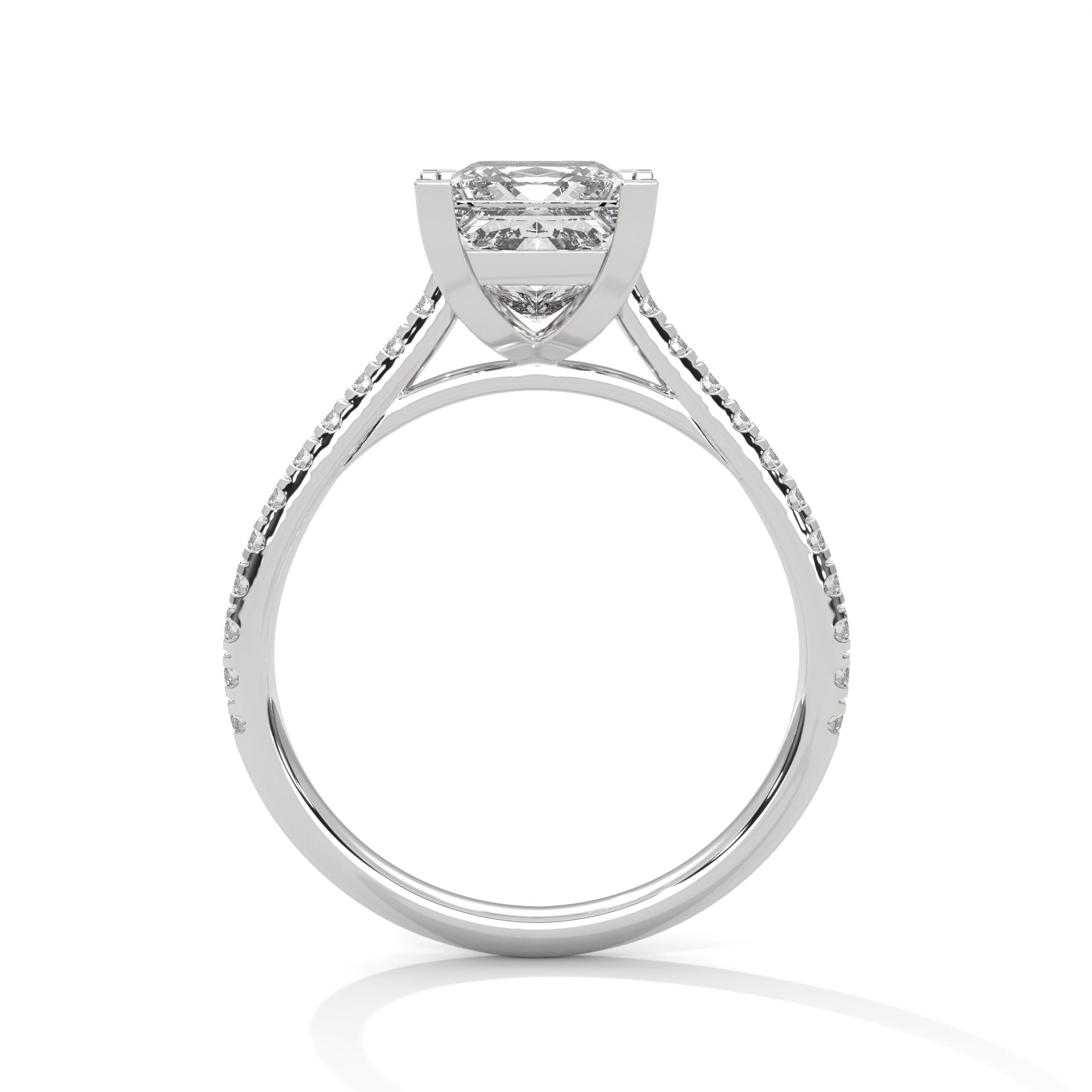 Silver 1.22 Ct Princess Cut Solitaire Diamond Ring For Women