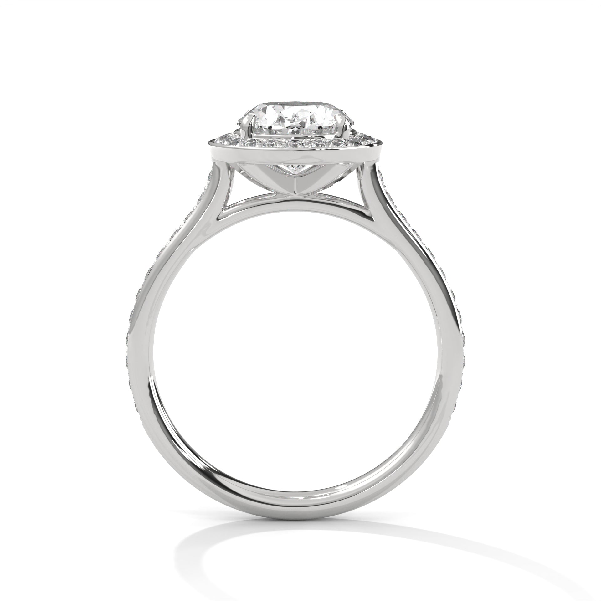 18KT Gold Plated Oval Cut Halo Solitaire moissanite Diamond Ring For Women