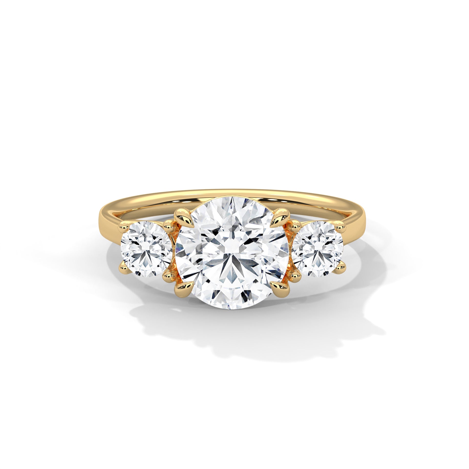 2.5ct moissanite Round Solitaire Trilogy Ring