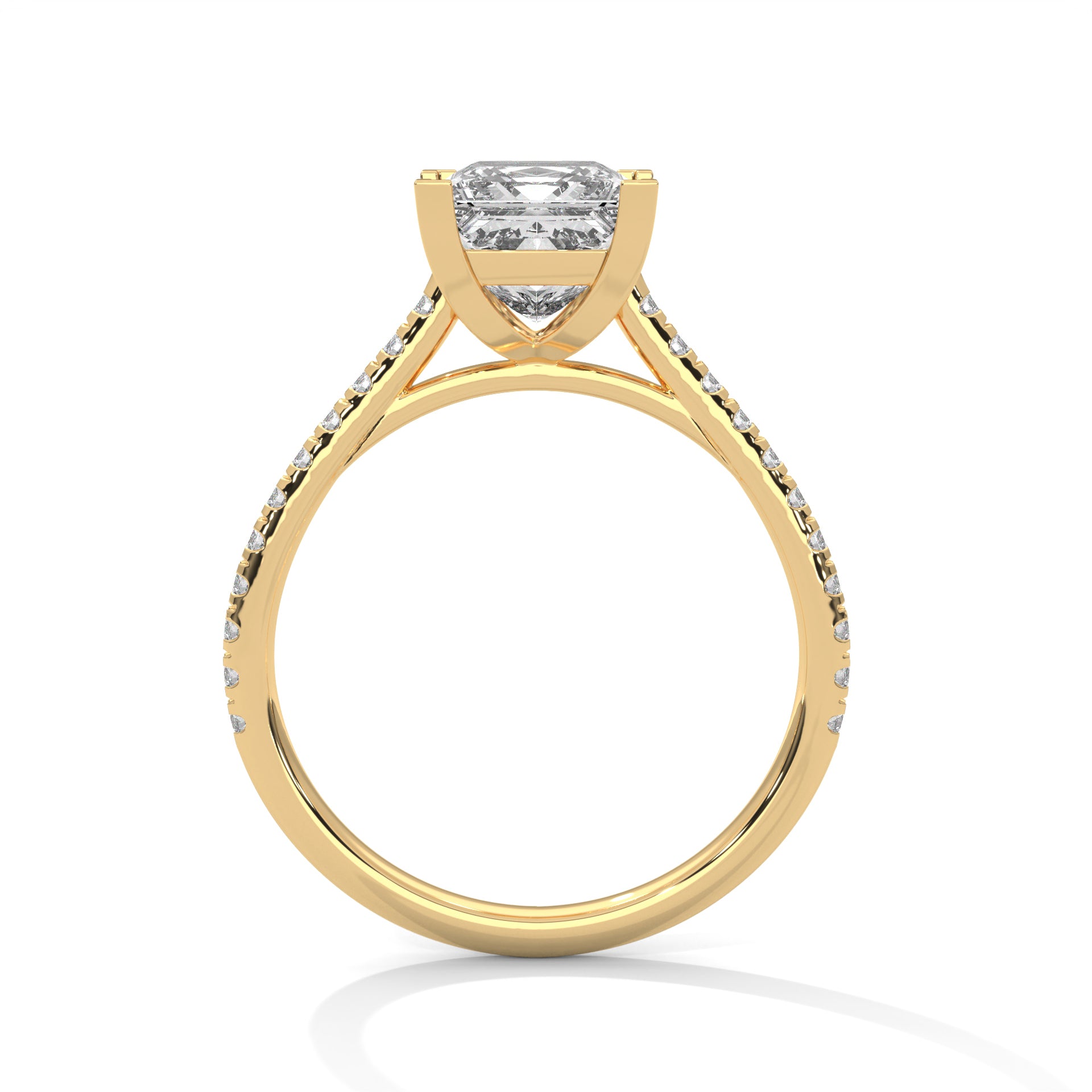 Silver 1.22 Ct Princess Cut Solitaire Diamond Ring For Women