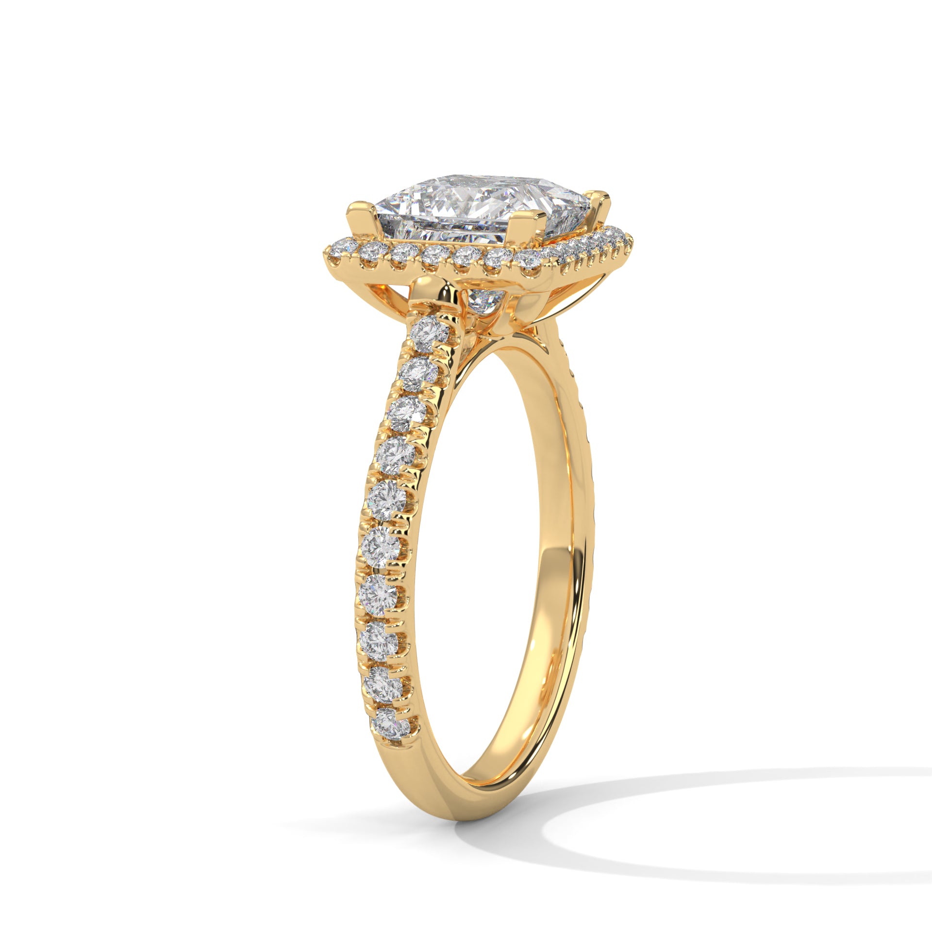 14 carat Gold Plated Silver 0.25ct Heart Shaped Diamond Moissanite Solitaire Ring