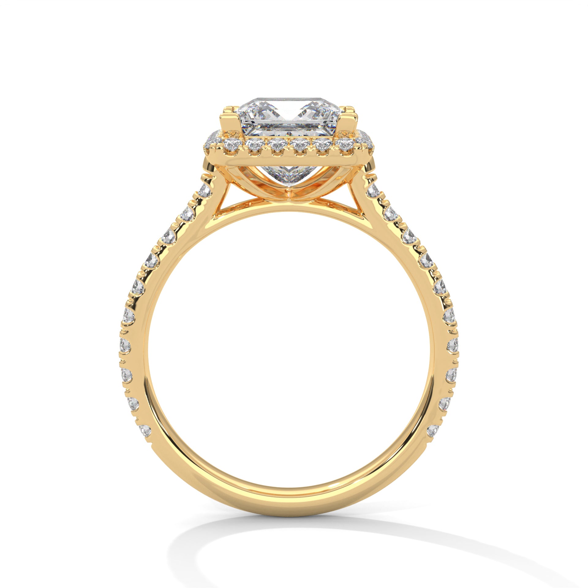 14 carat Gold Plated Silver 0.25ct Heart Shaped Diamond Moissanite Solitaire Ring