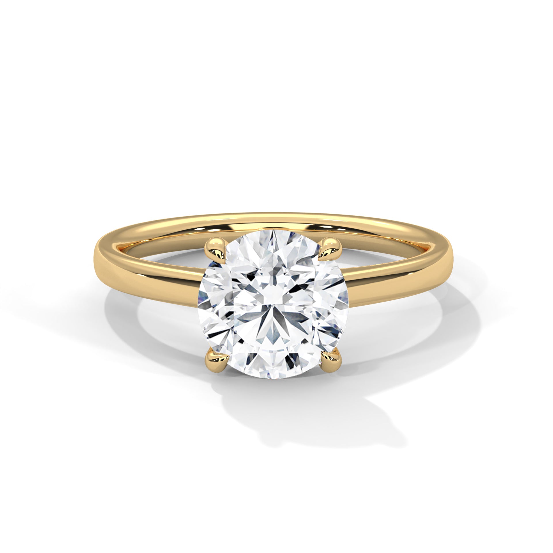 18KT Gold Plated 2 Carat Round Cut Solitaire Ring