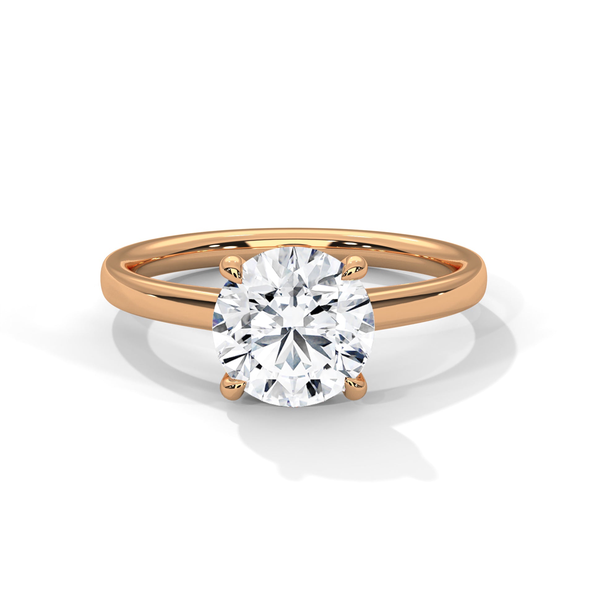 18KT Gold Plated 2 Carat Round Cut Solitaire Ring