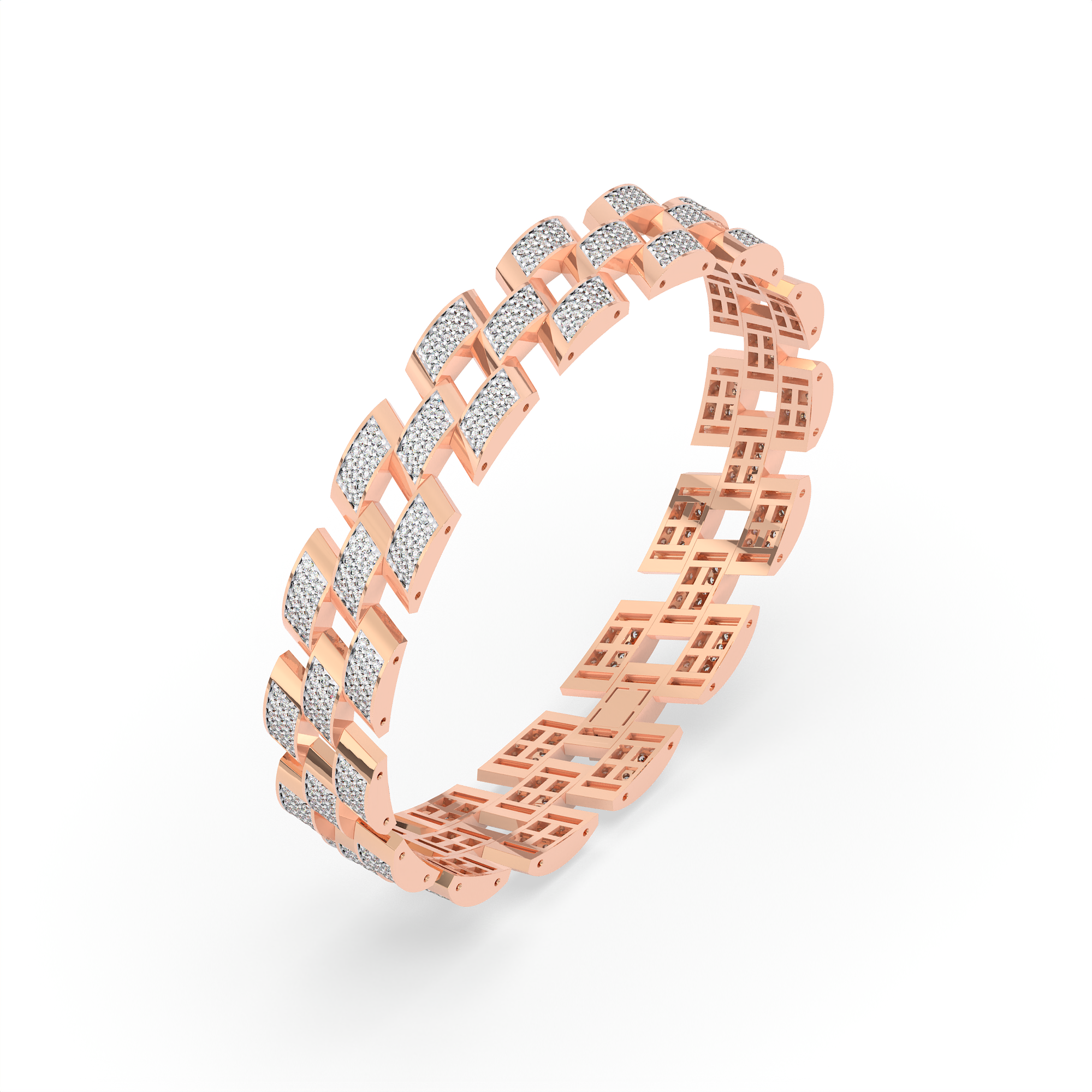 18KT Gold Plated Nova Brick Pave Bracelet