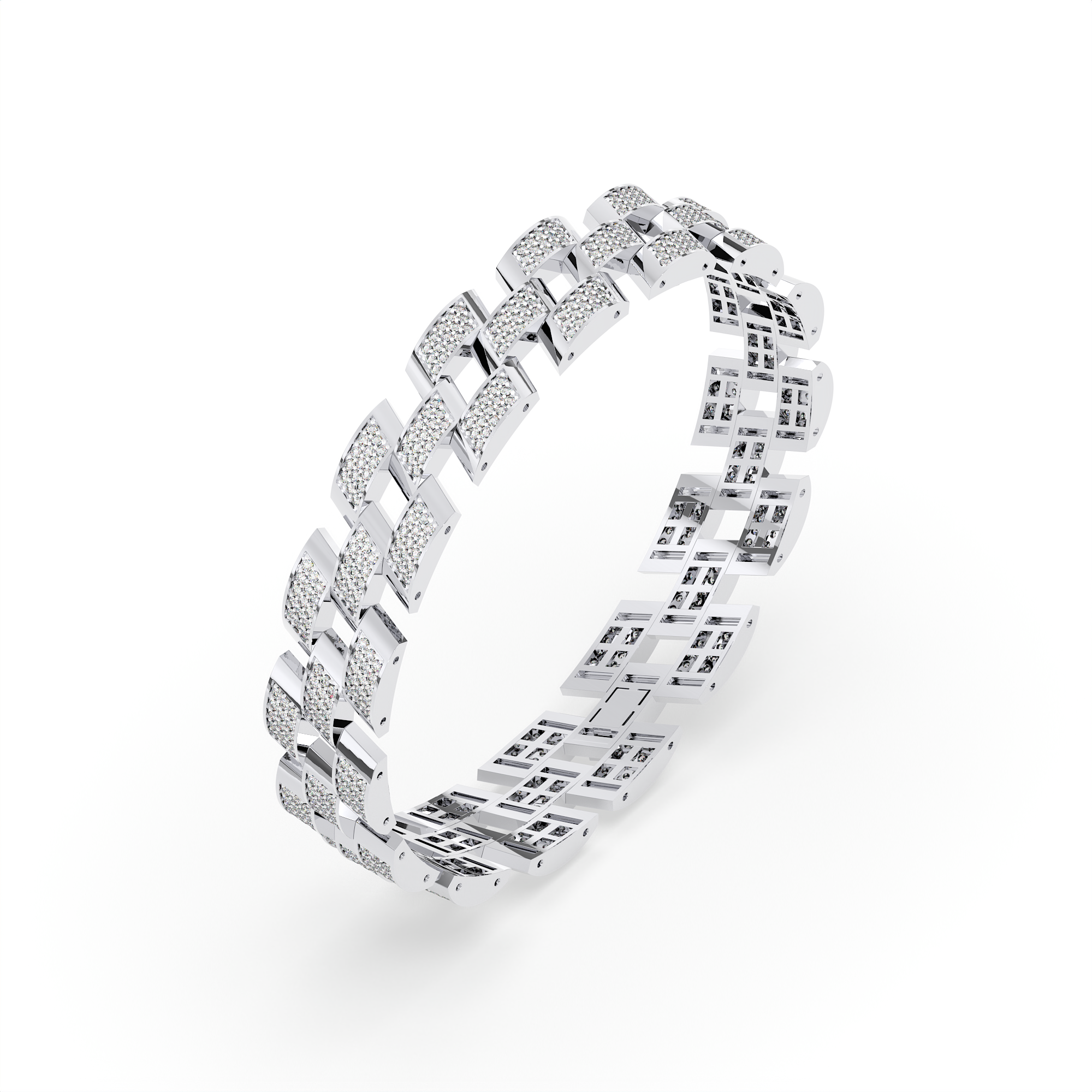 18KT Gold Plated Nova Brick Pave Bracelet