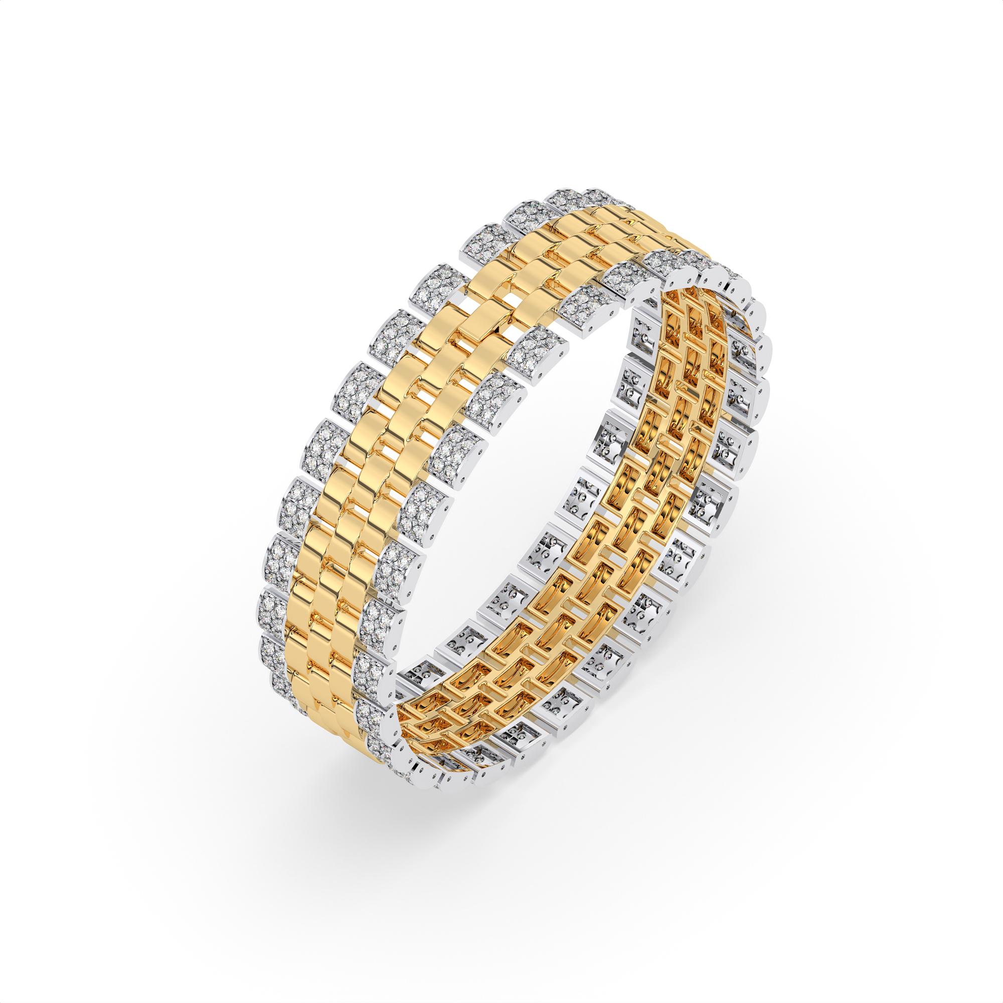 18KT Gold Plated Moissanite Bracelet for Men