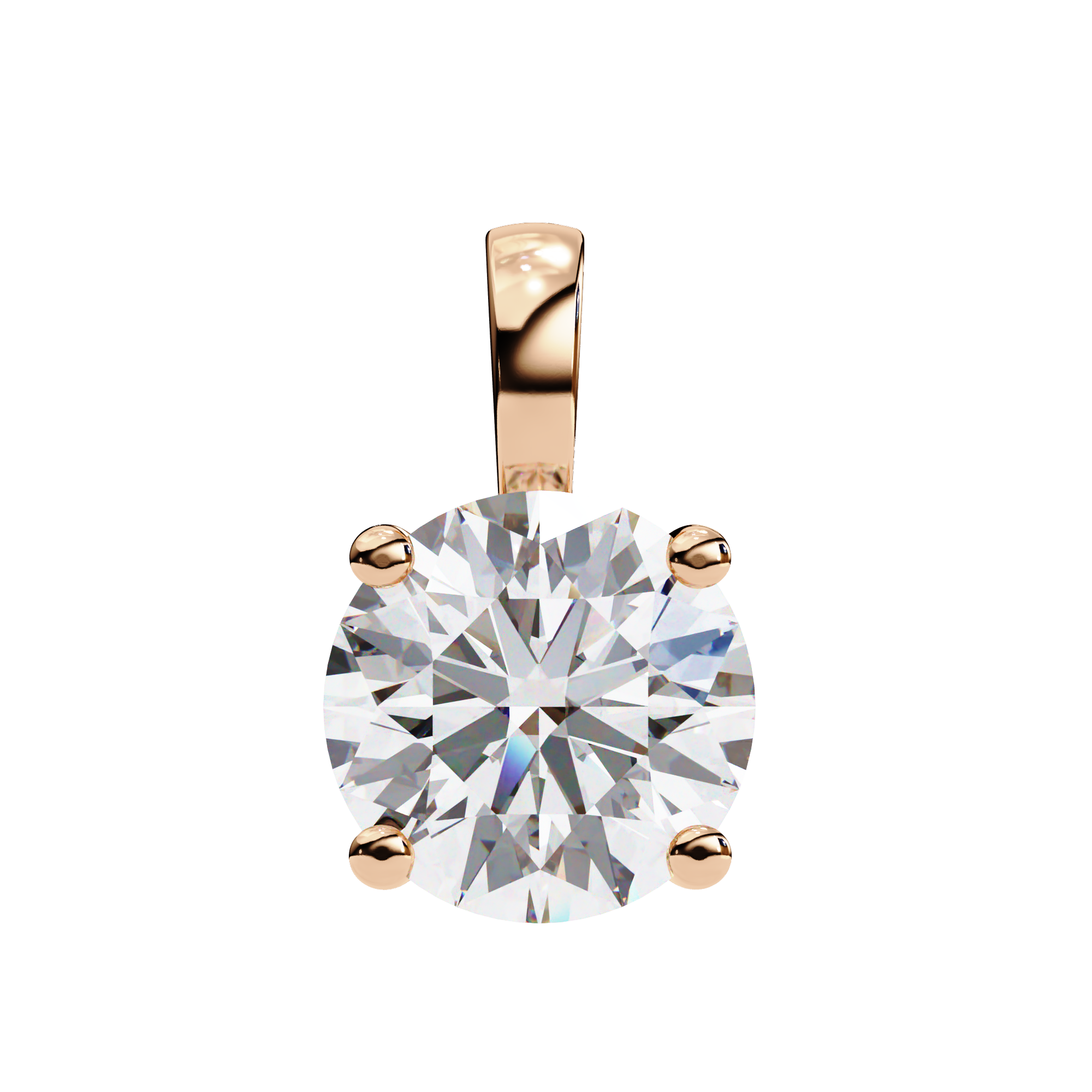 18k yellow gold solitaire diamond pendant featuring 3 carat stone with chain