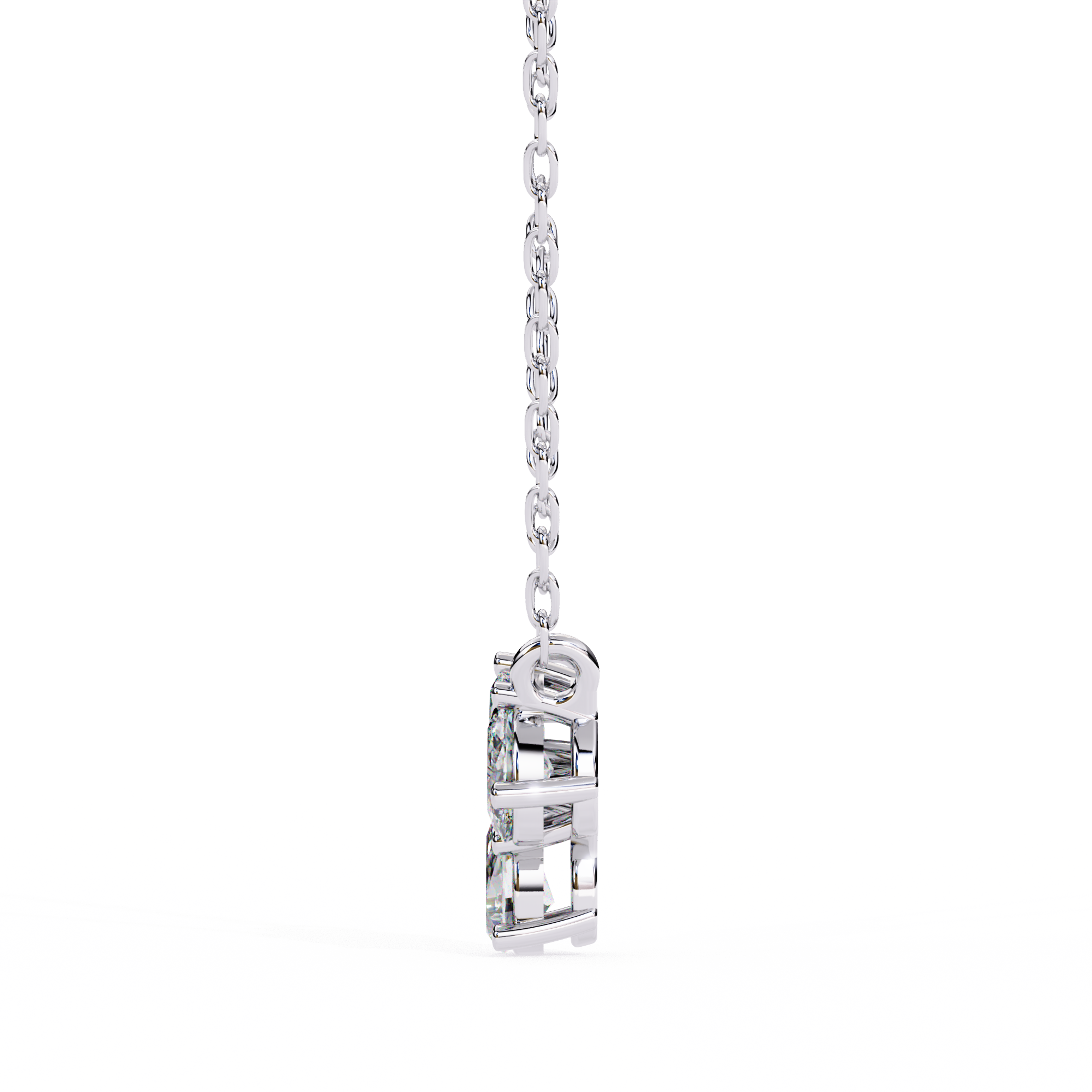 18KT Gold Plated diamond pendant features a unique cluster of three different diamond cut