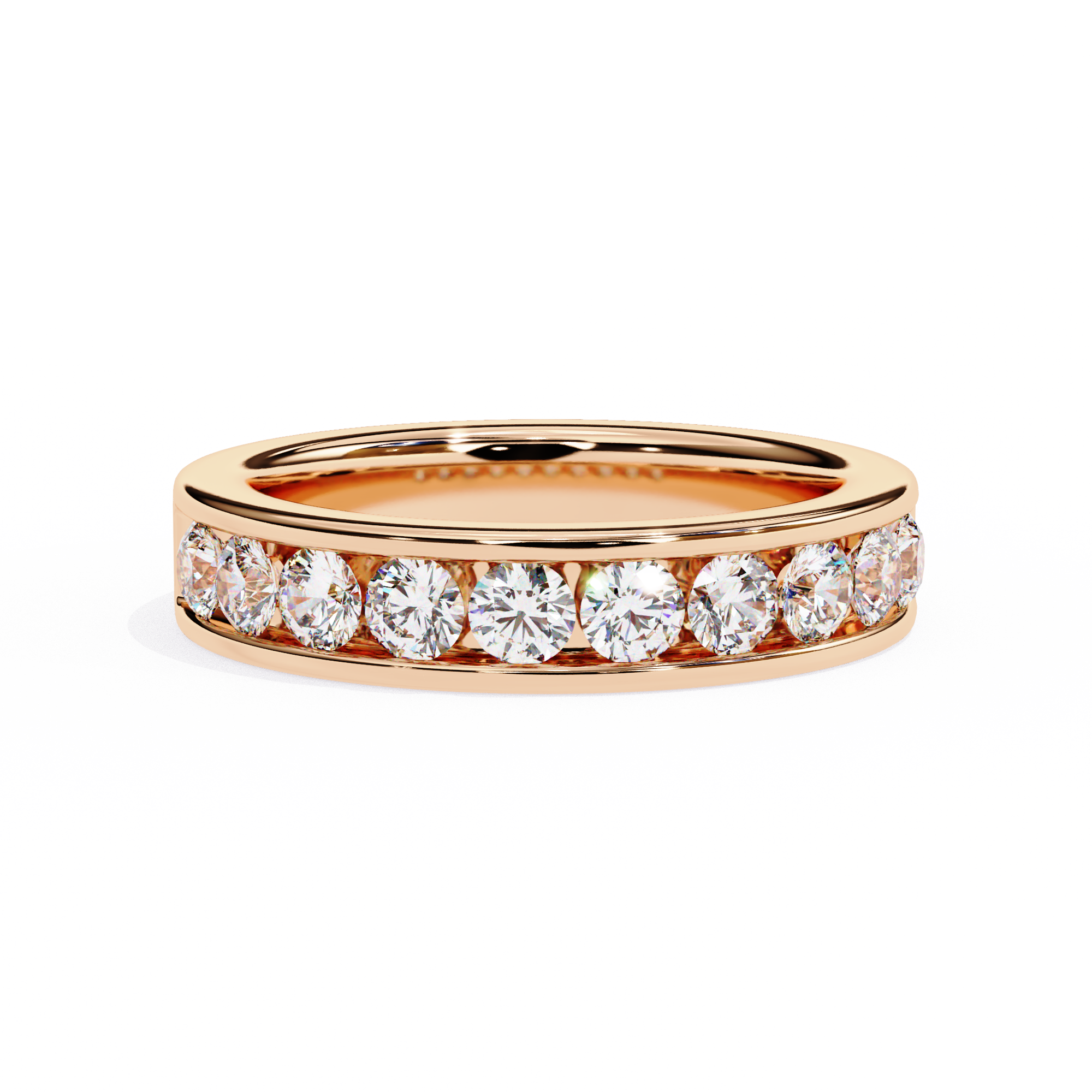 18KT Gold Plated Channel Set half Eternity Ring