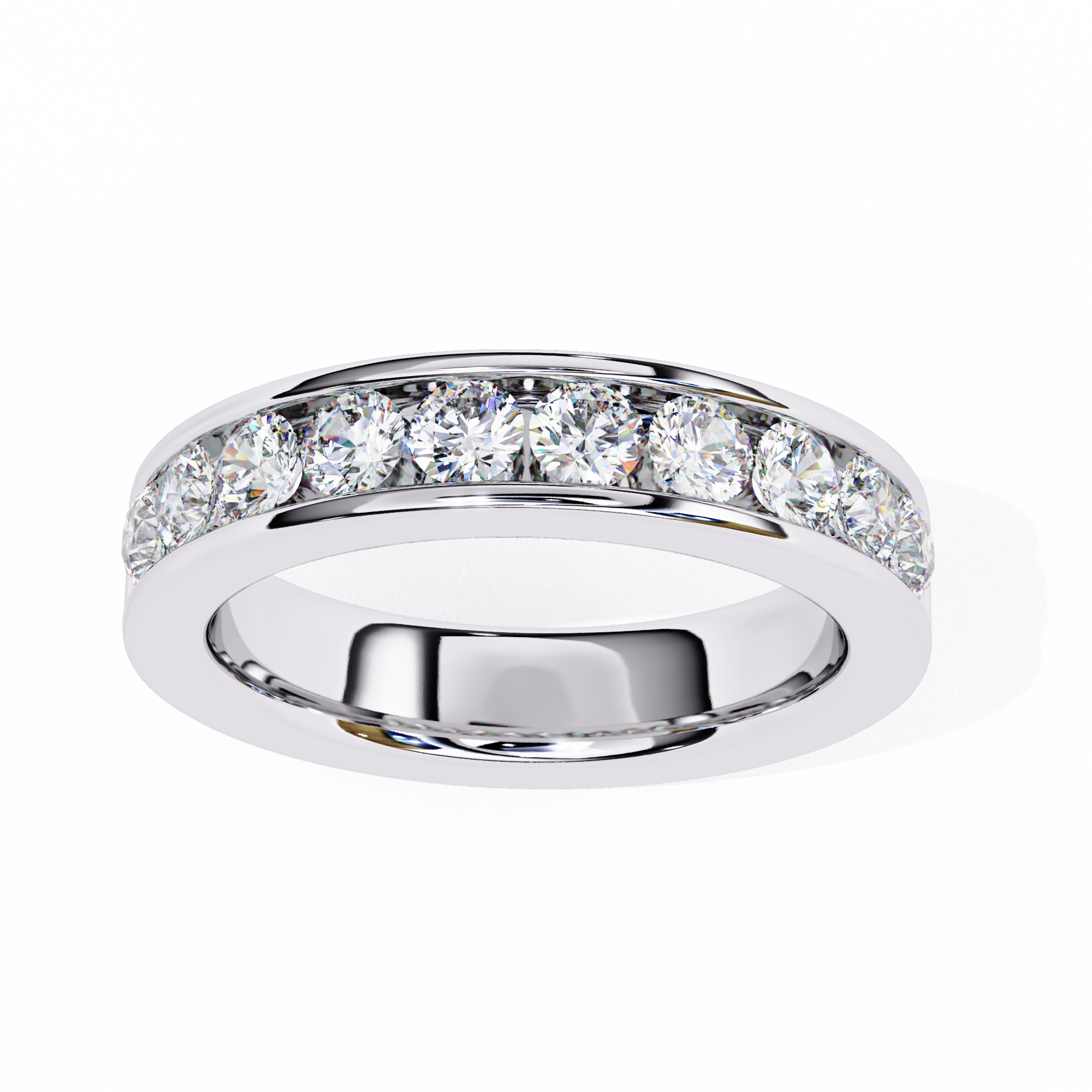 18KT Gold Plated Channel Set half Eternity Ring