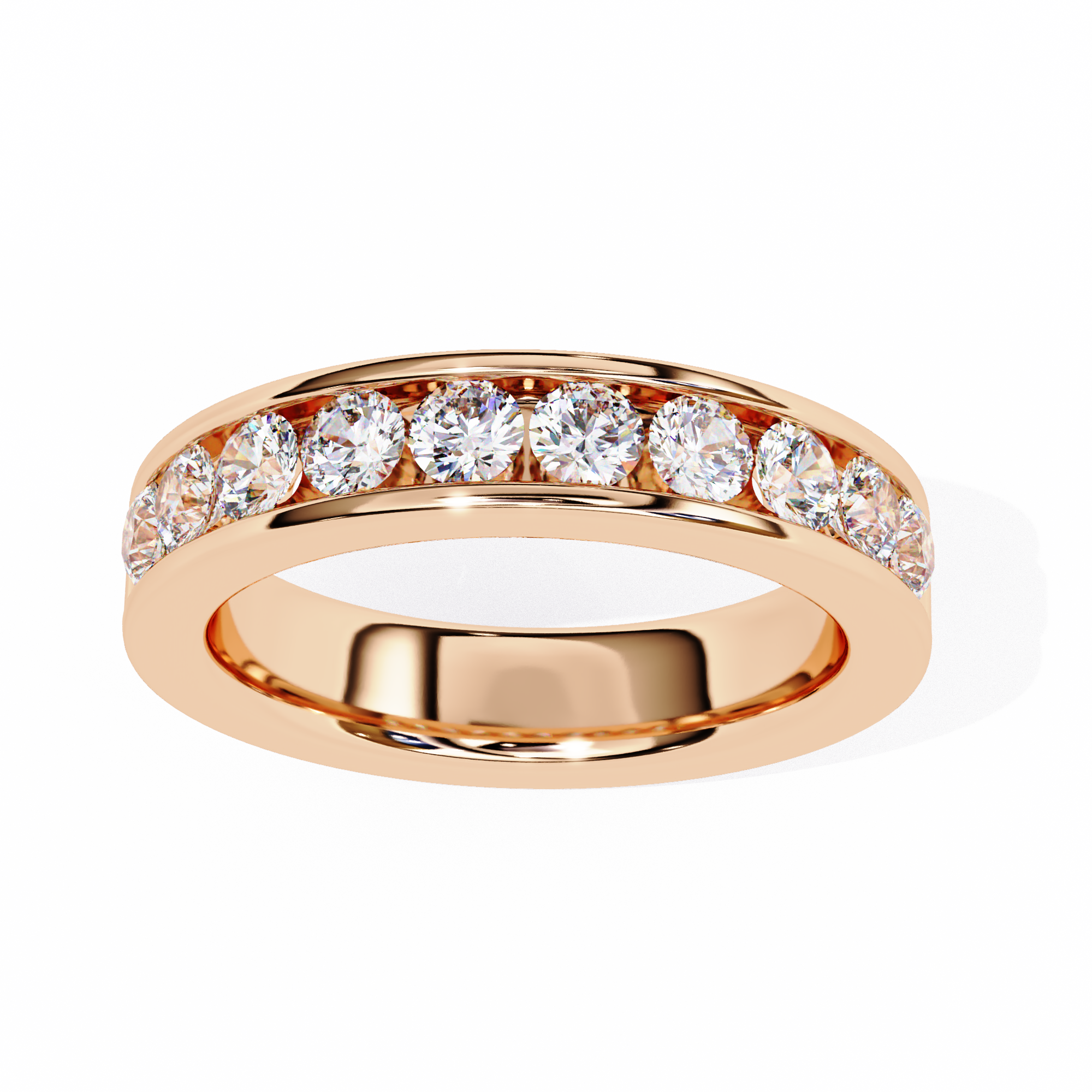 18KT Gold Plated Channel Set half Eternity Ring