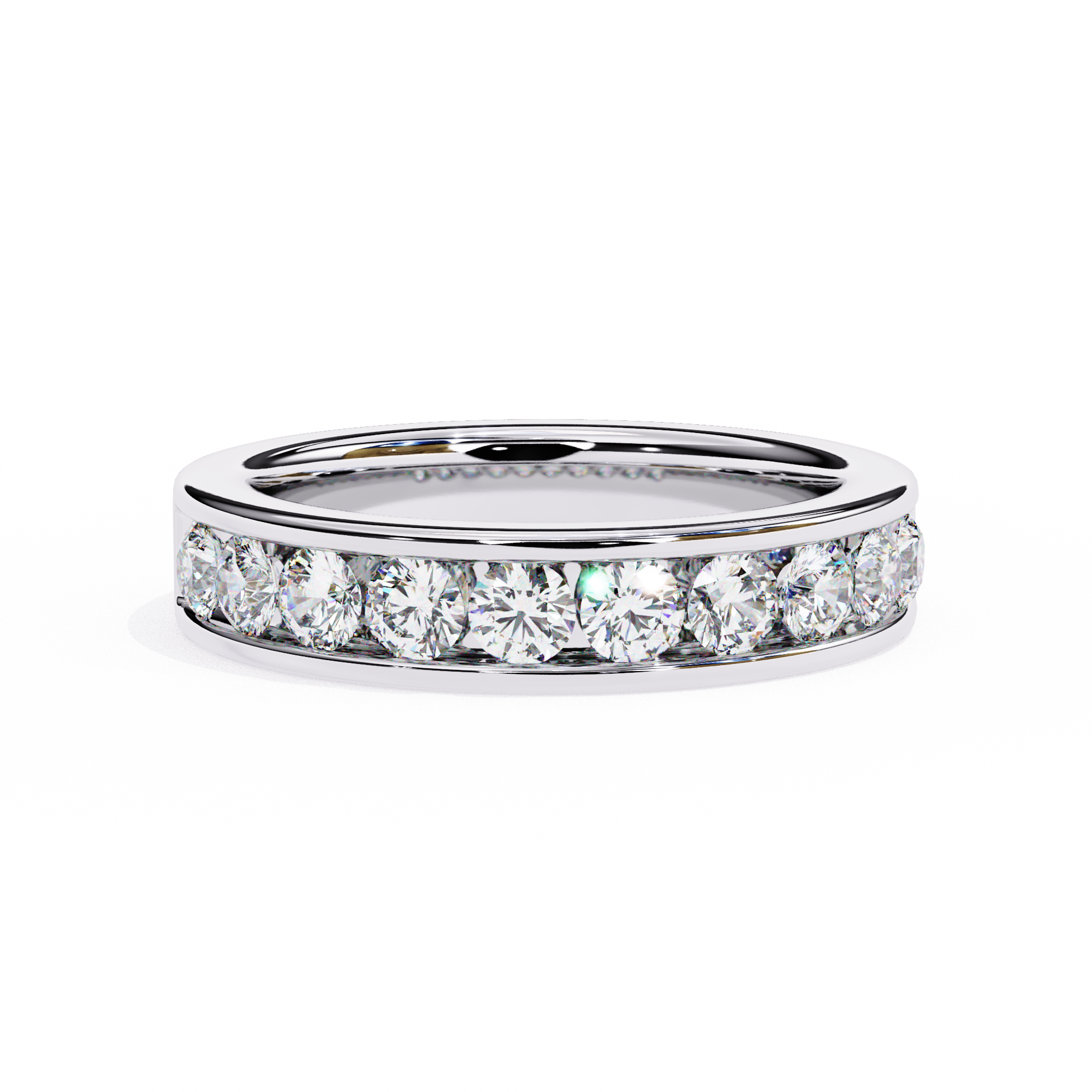 18KT Gold Plated Channel Set half Eternity Ring