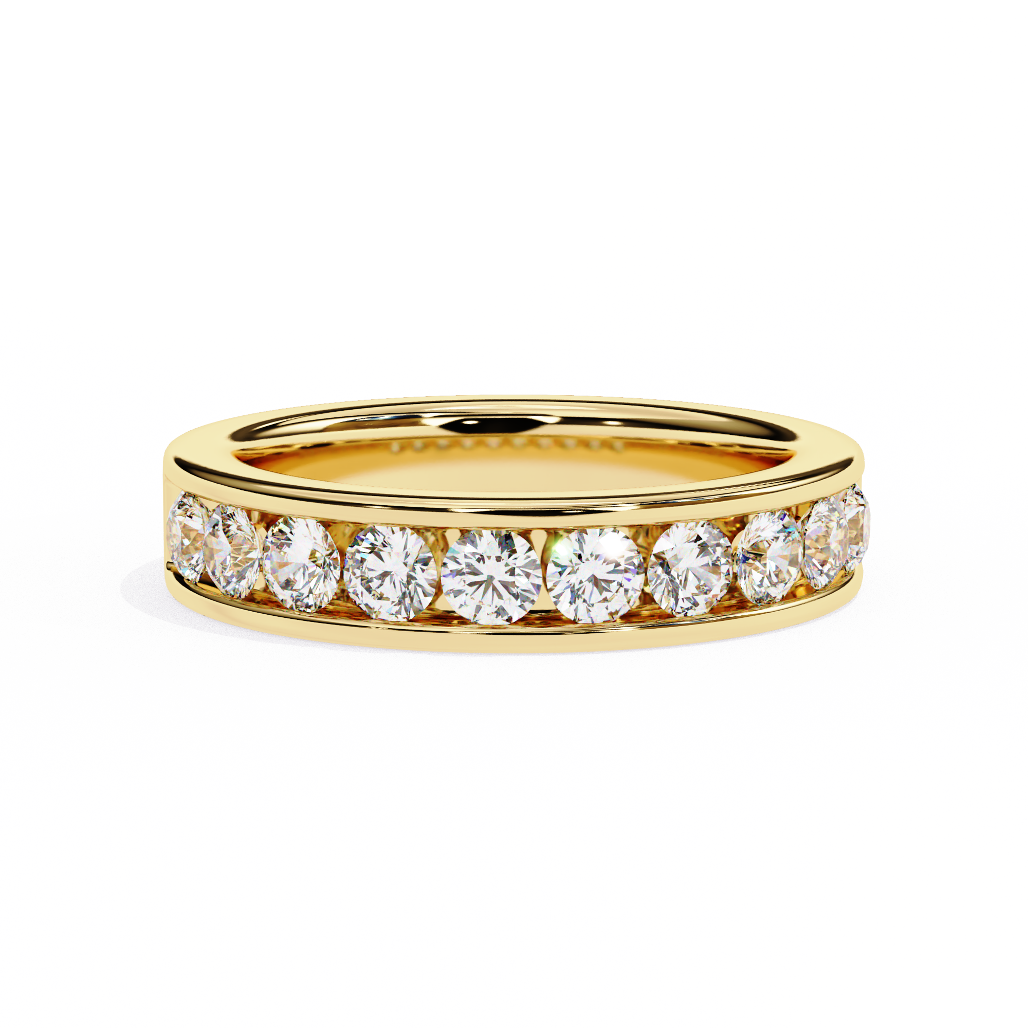 18KT Gold Plated Channel Set half Eternity Ring