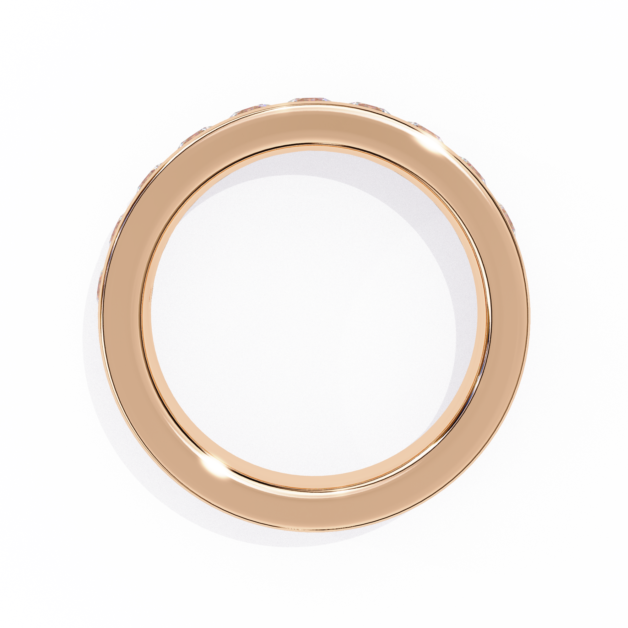 18KT Gold Plated Channel Set half Eternity Ring