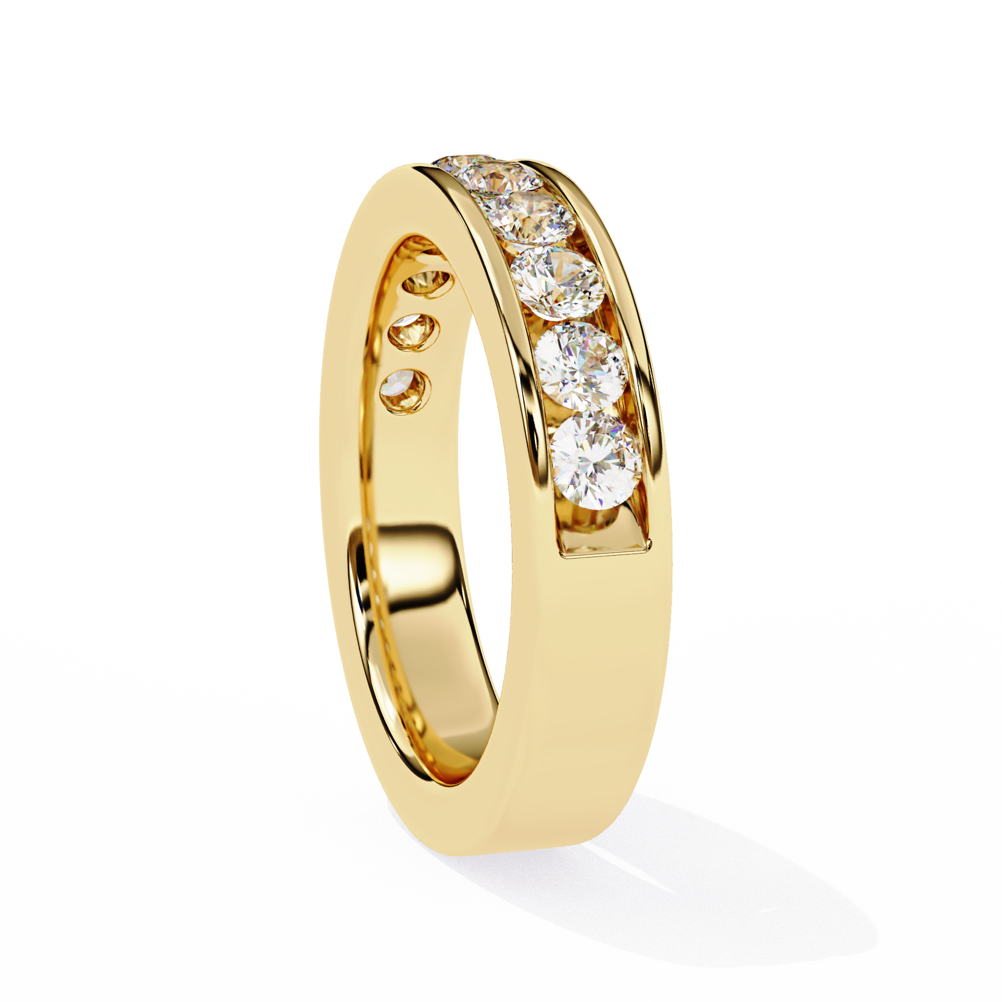 18KT Gold Plated Channel Set half Eternity Ring