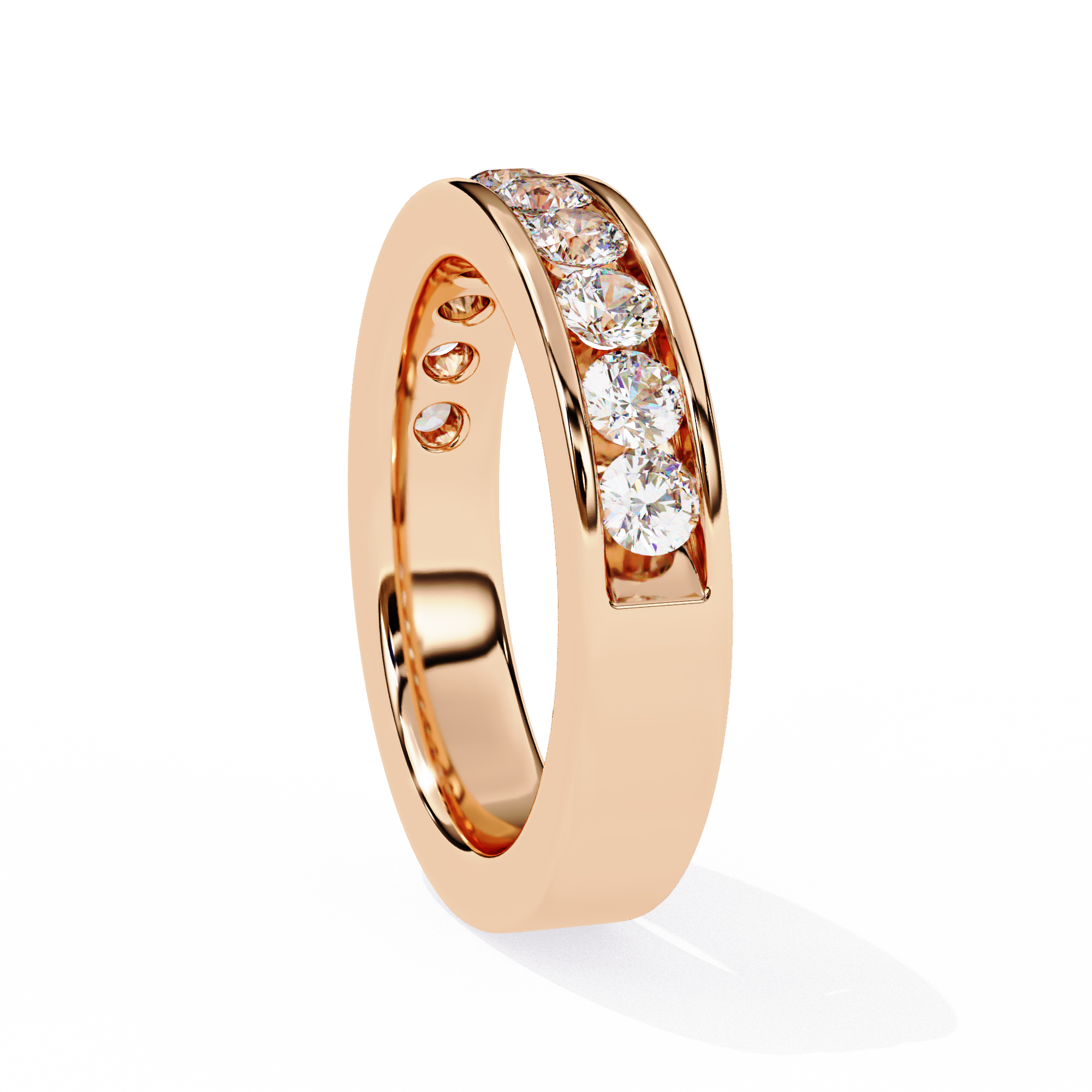 18KT Gold Plated Channel Set half Eternity Ring