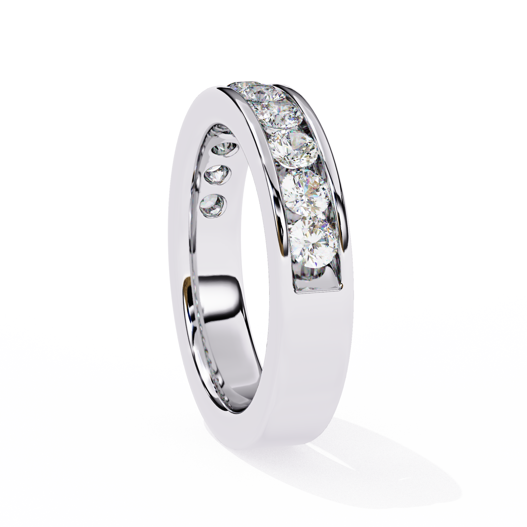 18KT Gold Plated Channel Set half Eternity Ring