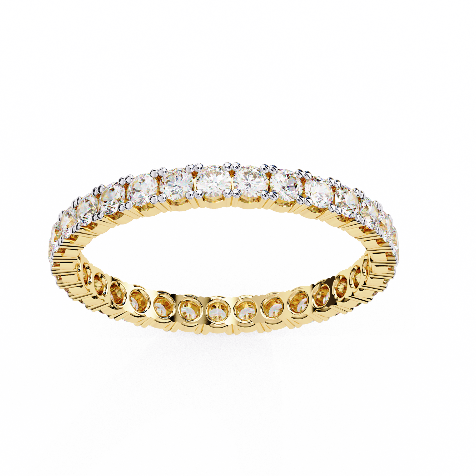 18KT Gold Plated moissanite Micro Pave Wedding Eternity Ring