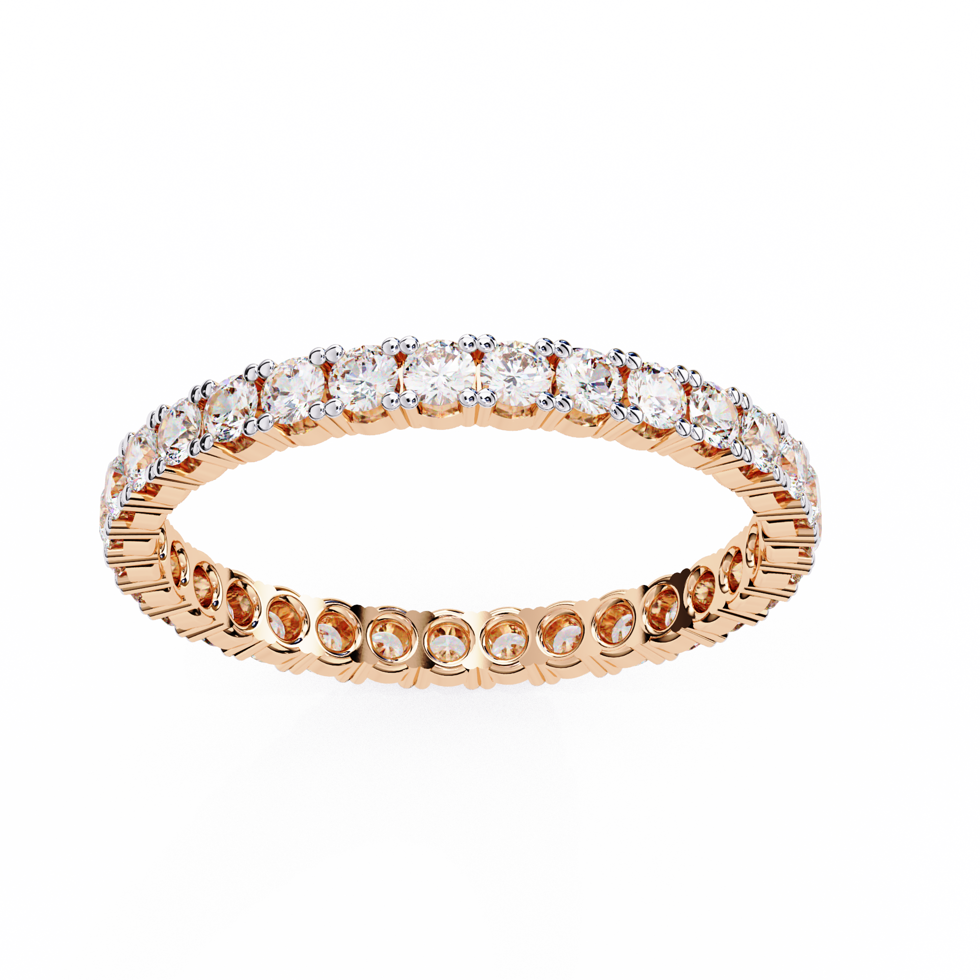 18KT Gold Plated moissanite Micro Pave Wedding Eternity Ring
