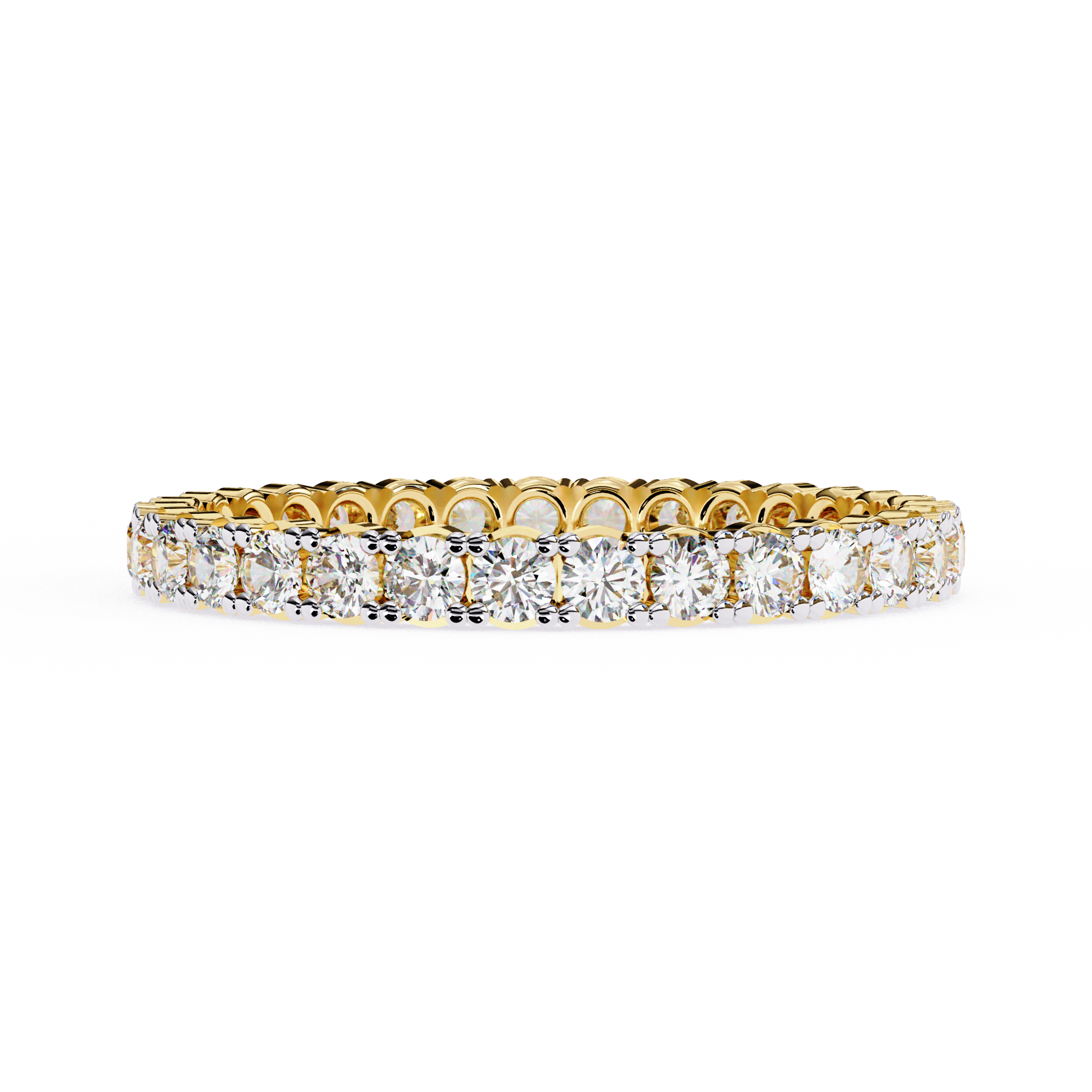 18KT Gold Plated moissanite Micro Pave Wedding Eternity Ring