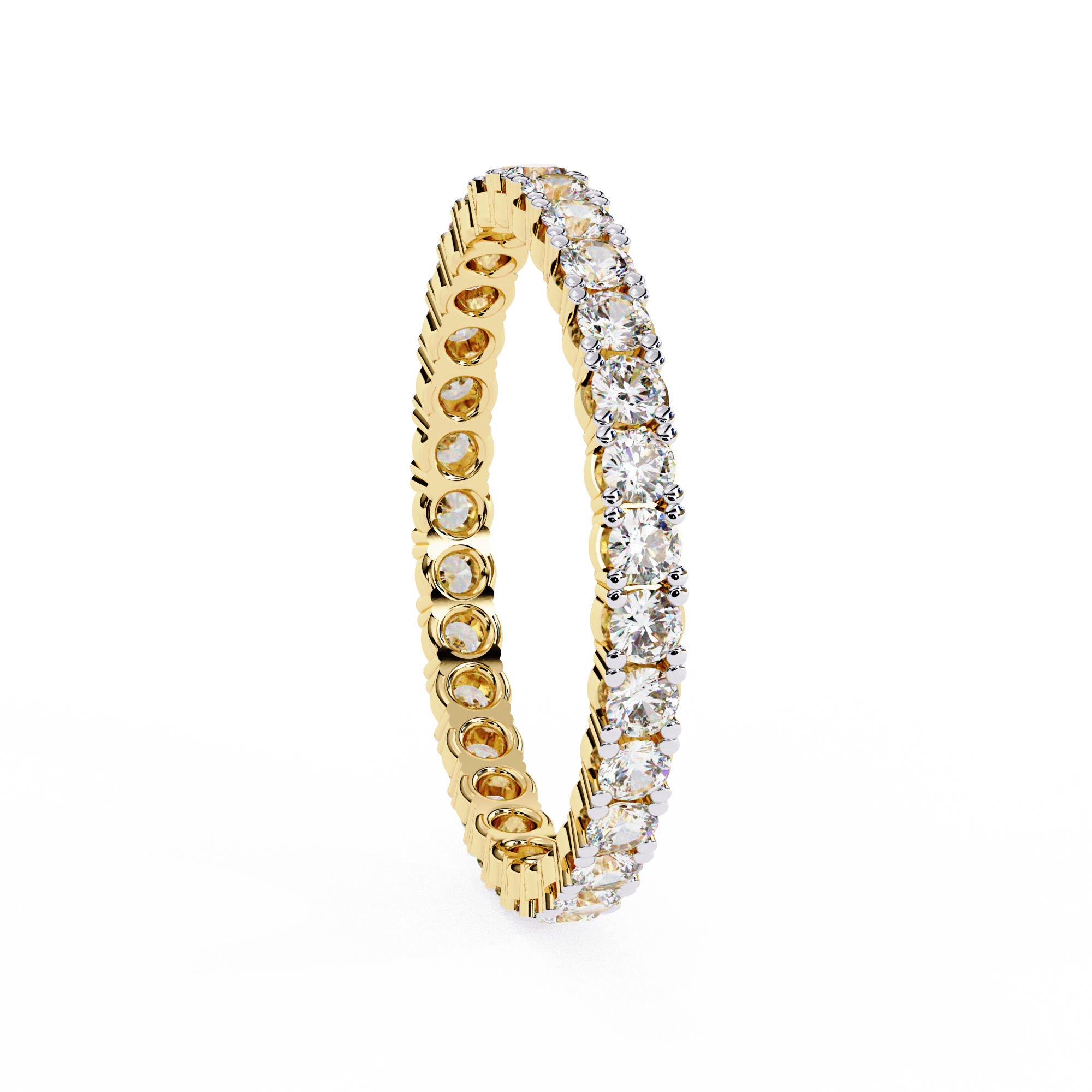 18KT Gold Plated moissanite Micro Pave Wedding Eternity Ring