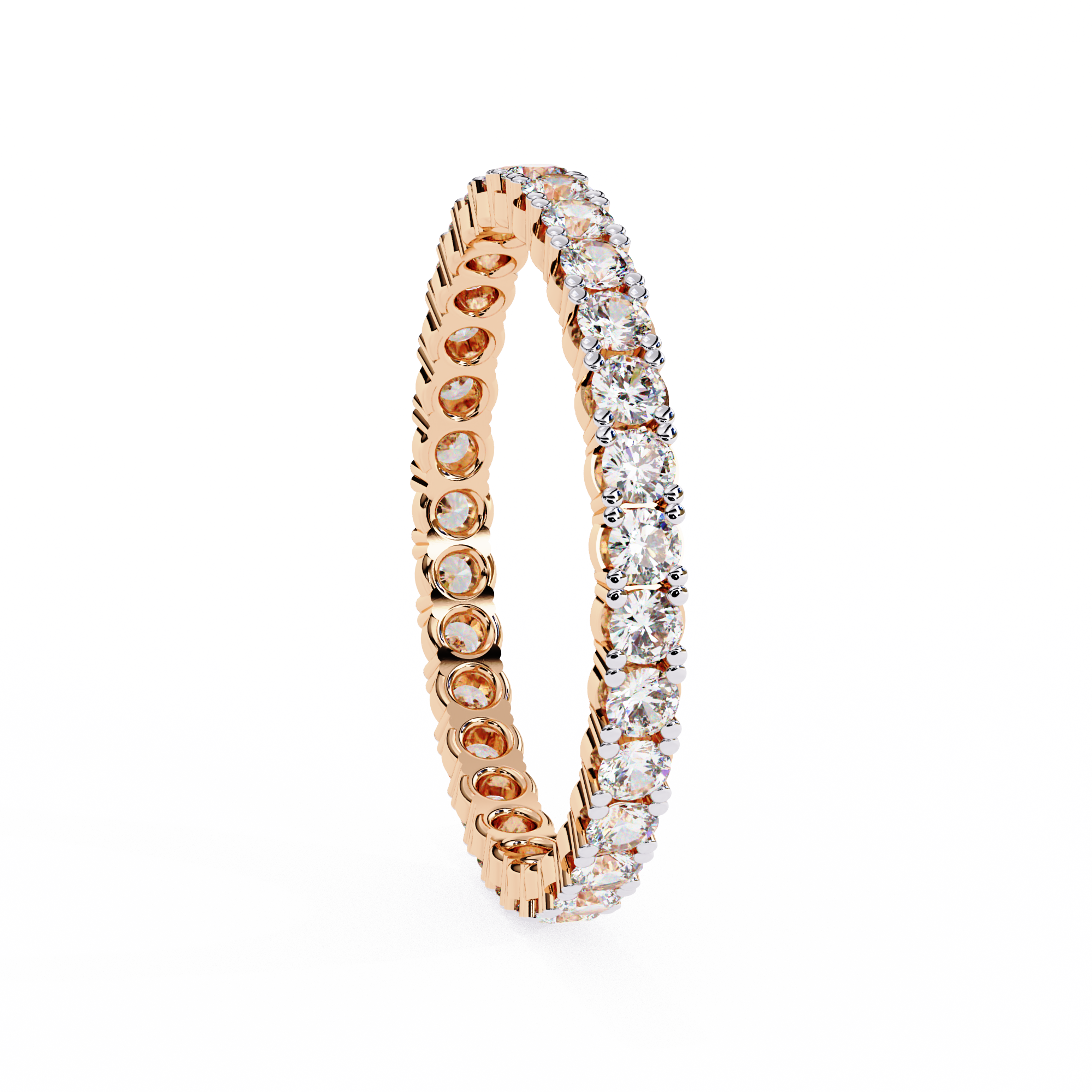 18KT Gold Plated moissanite Micro Pave Wedding Eternity Ring