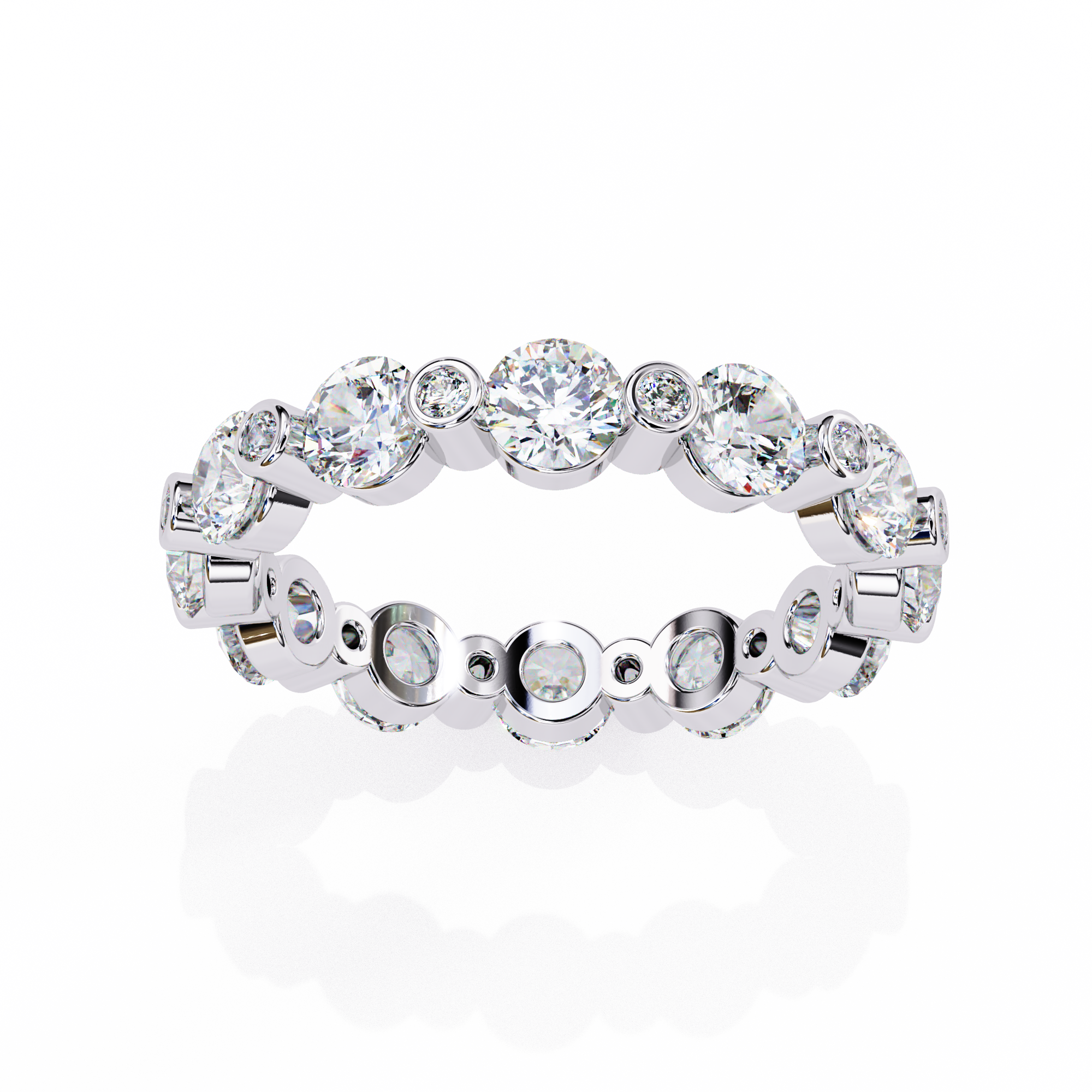18KT Gold Plated Round Cut Éclat Bezel Eternity Ring
