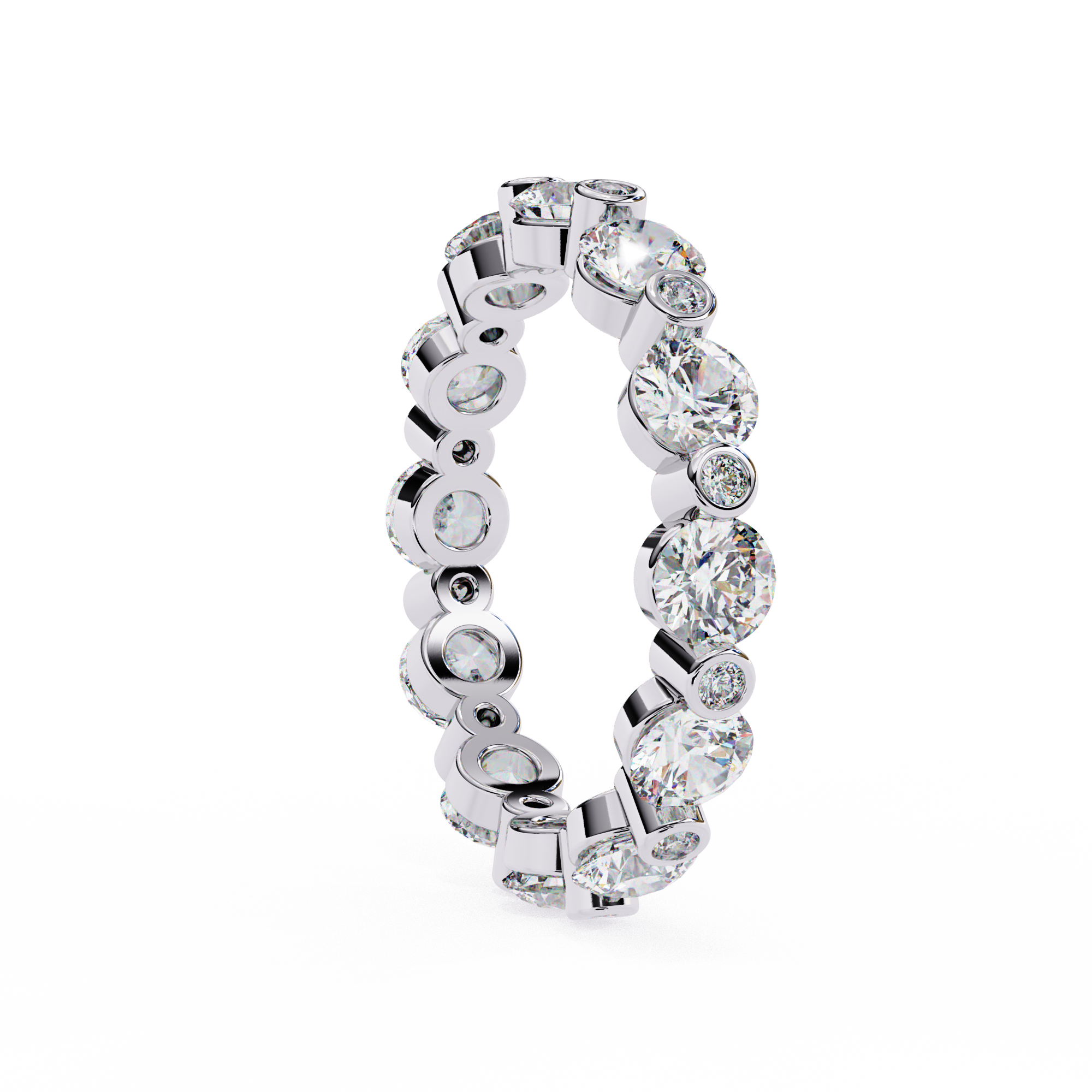 18KT Gold Plated Round Cut Éclat Bezel Eternity Ring
