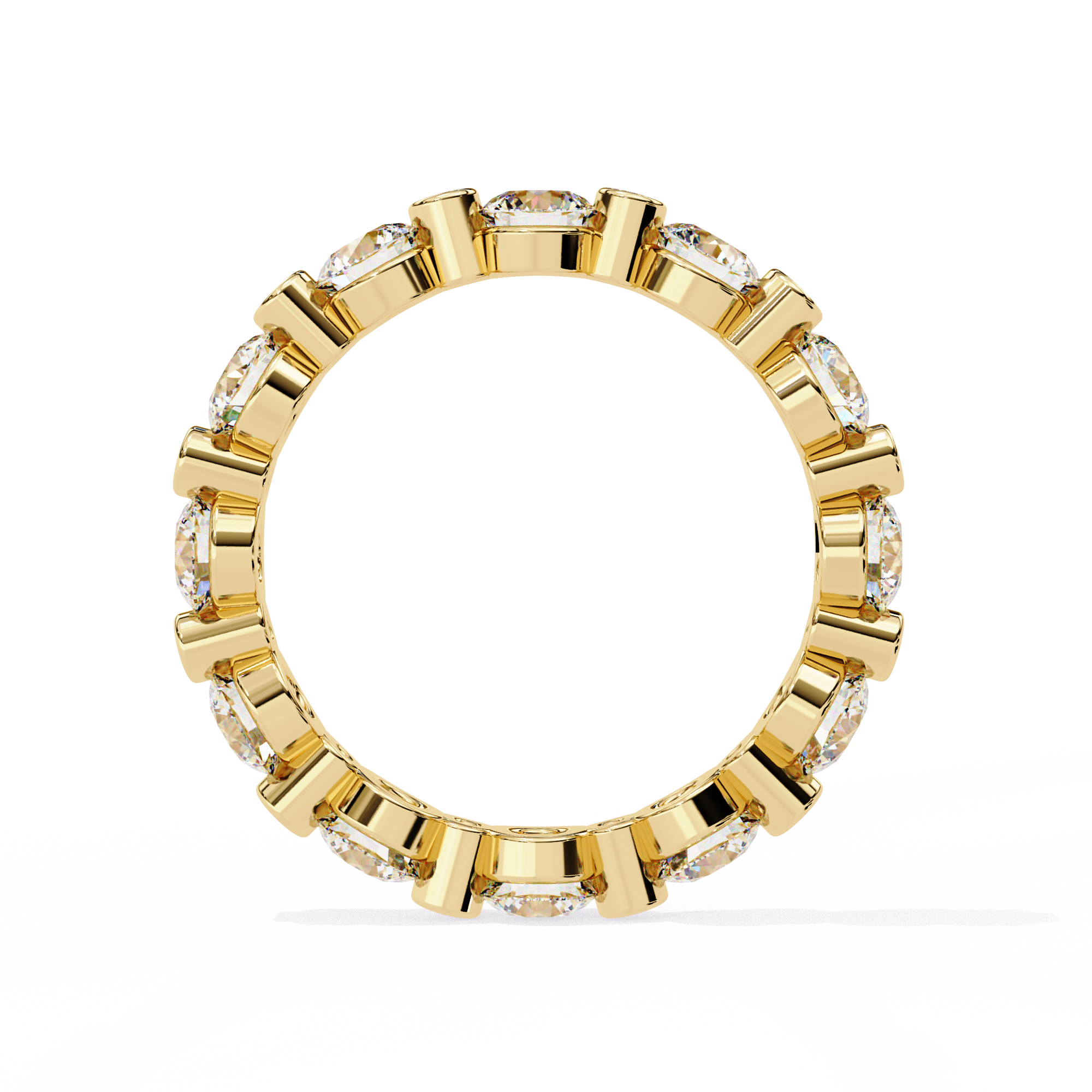 18KT Gold Plated Round Cut Éclat Bezel Eternity Ring