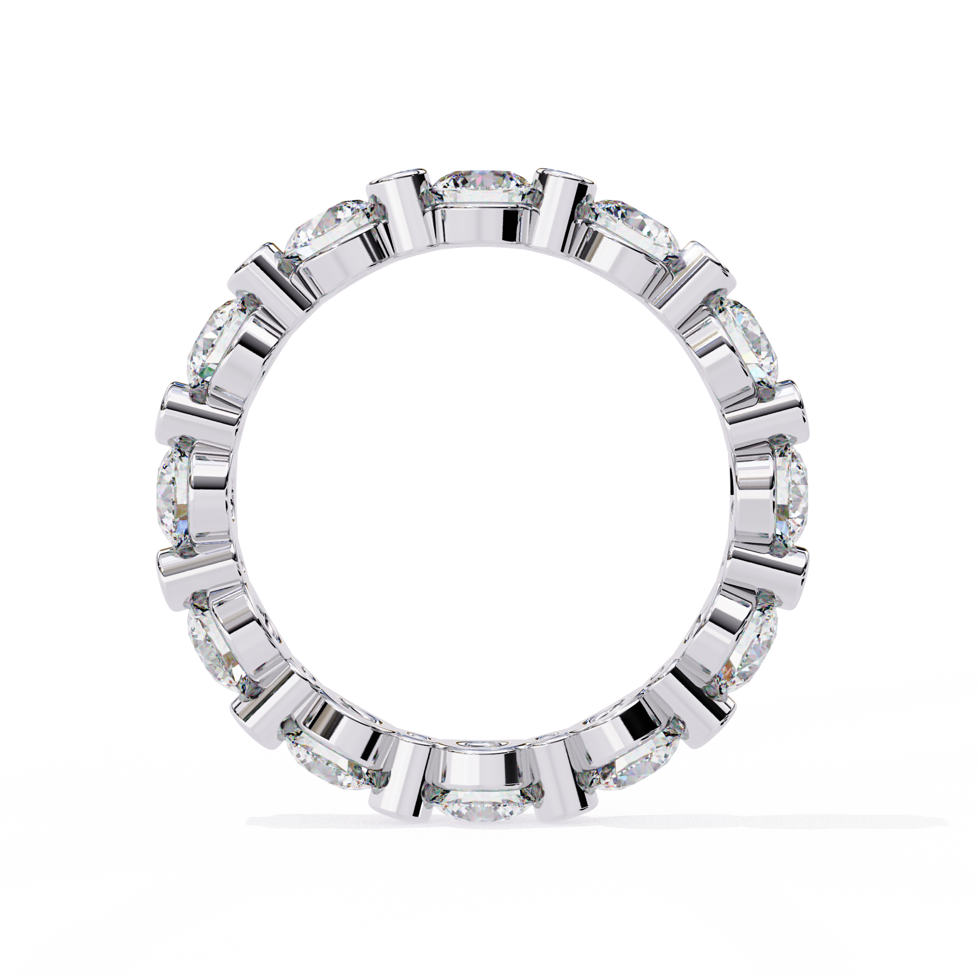 18KT Gold Plated Round Cut Éclat Bezel Eternity Ring