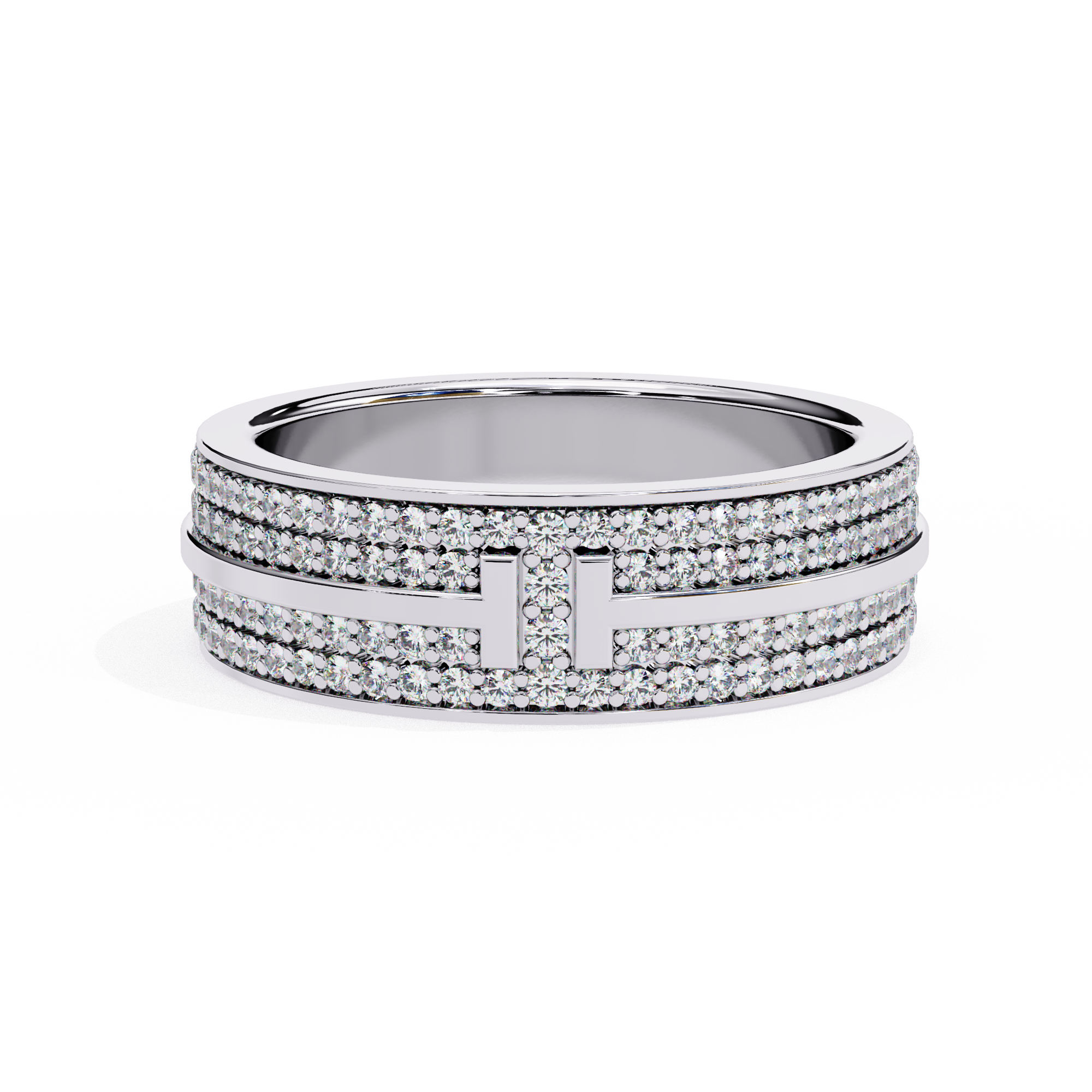 18KT Gold Plated Round Cut Twinelle Pavé Ring