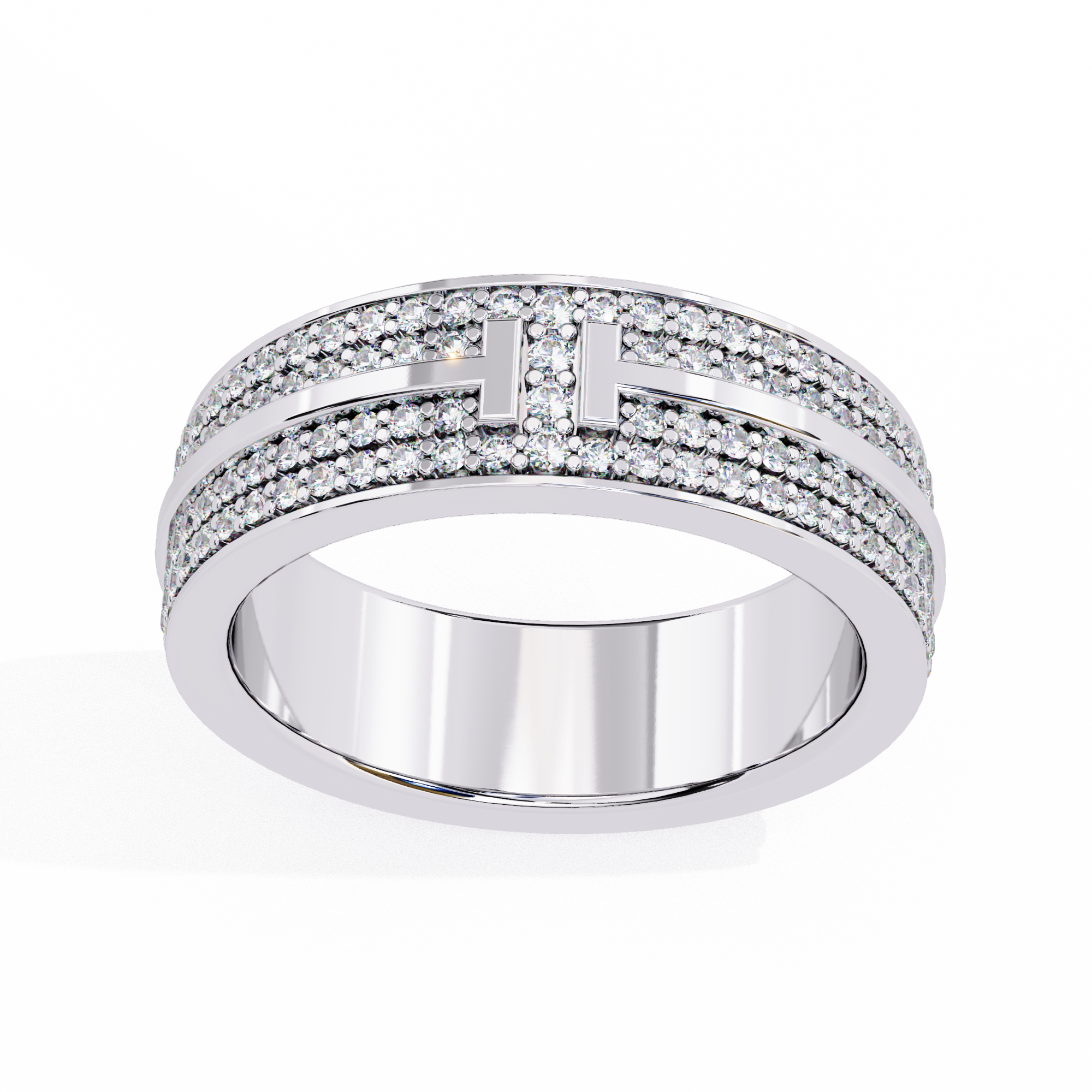 18KT Gold Plated Round Cut Twinelle Pavé Ring