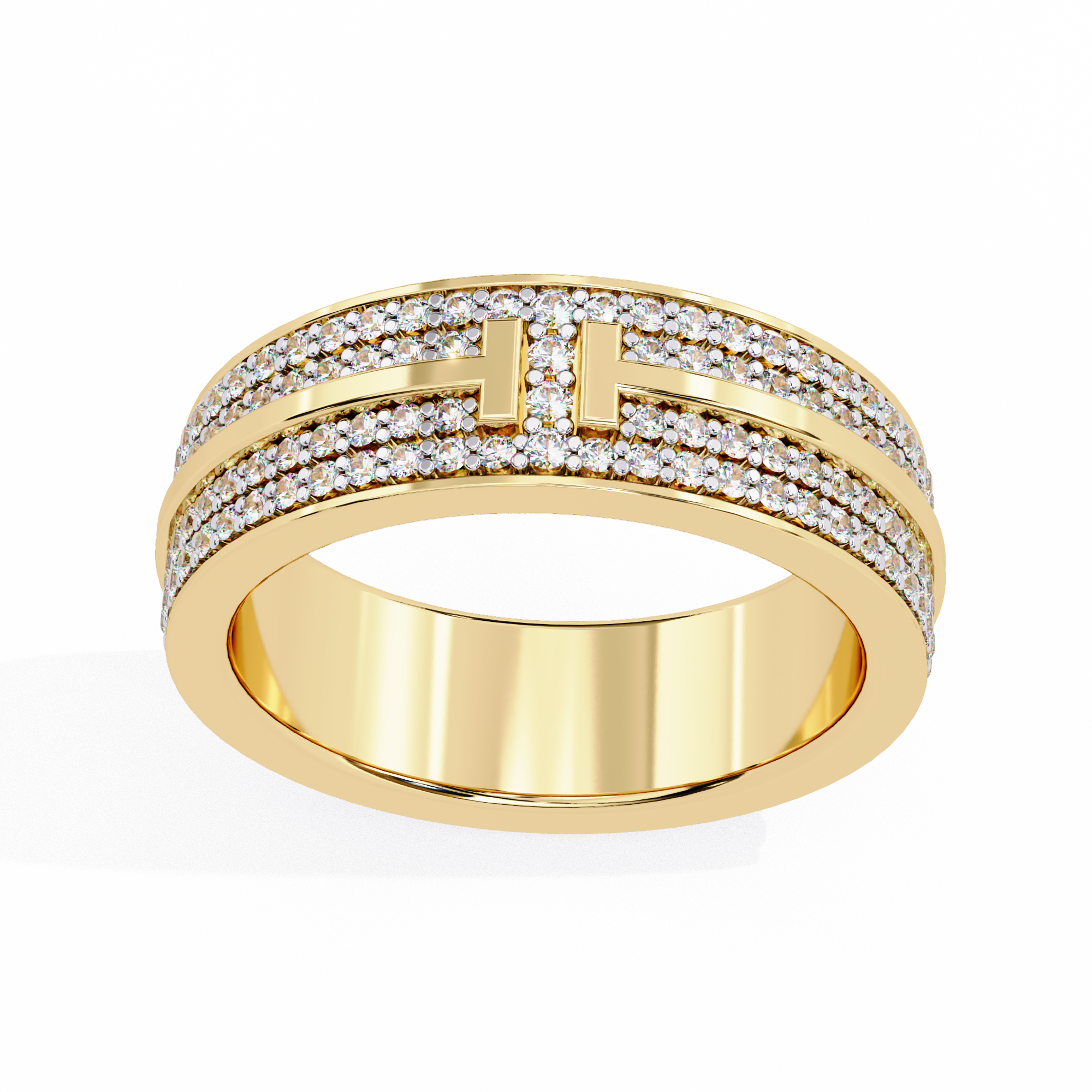 18KT Gold Plated Round Cut Twinelle Pavé Ring